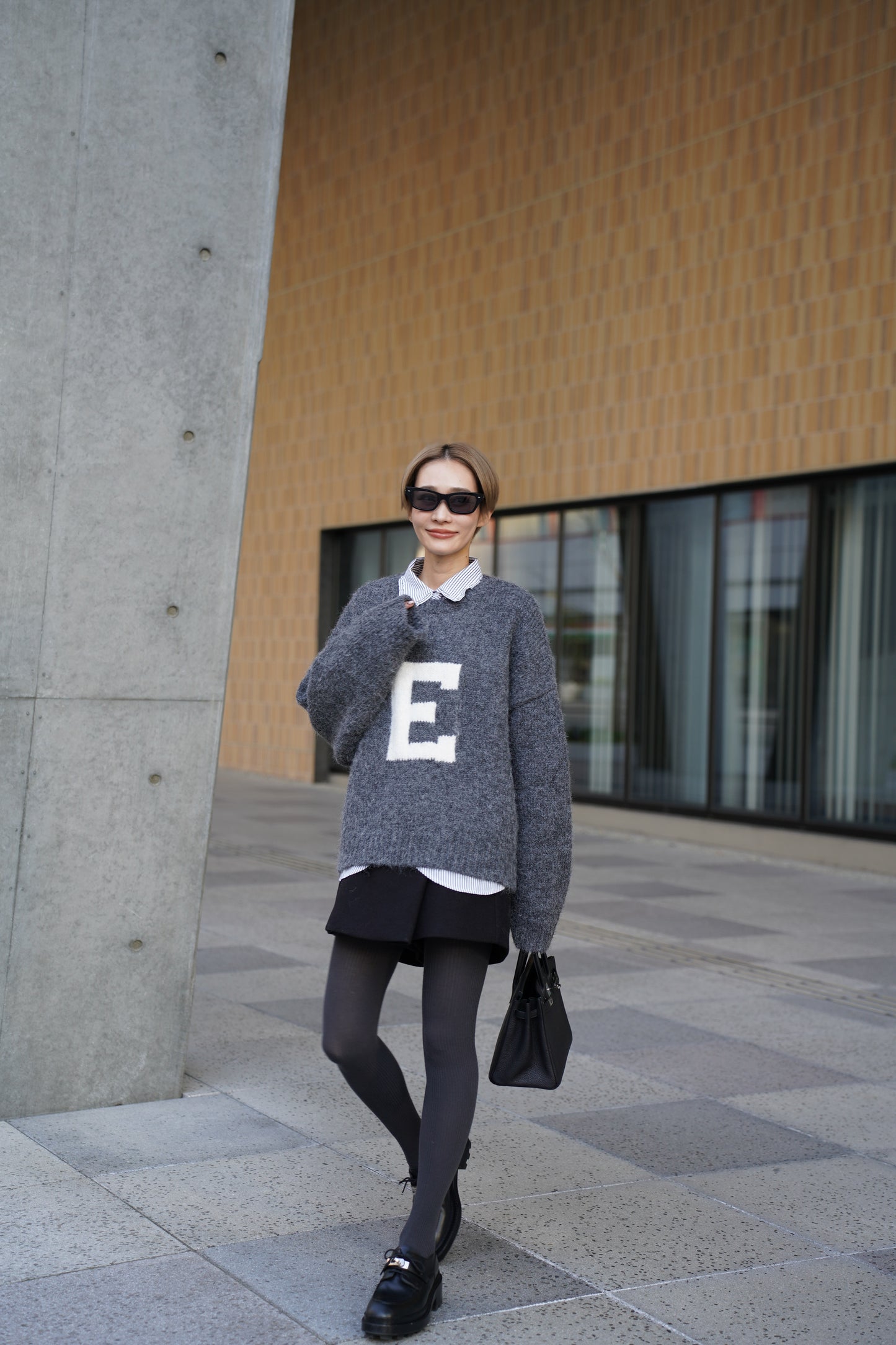 ハンドメイドロゴニット【GRAY】