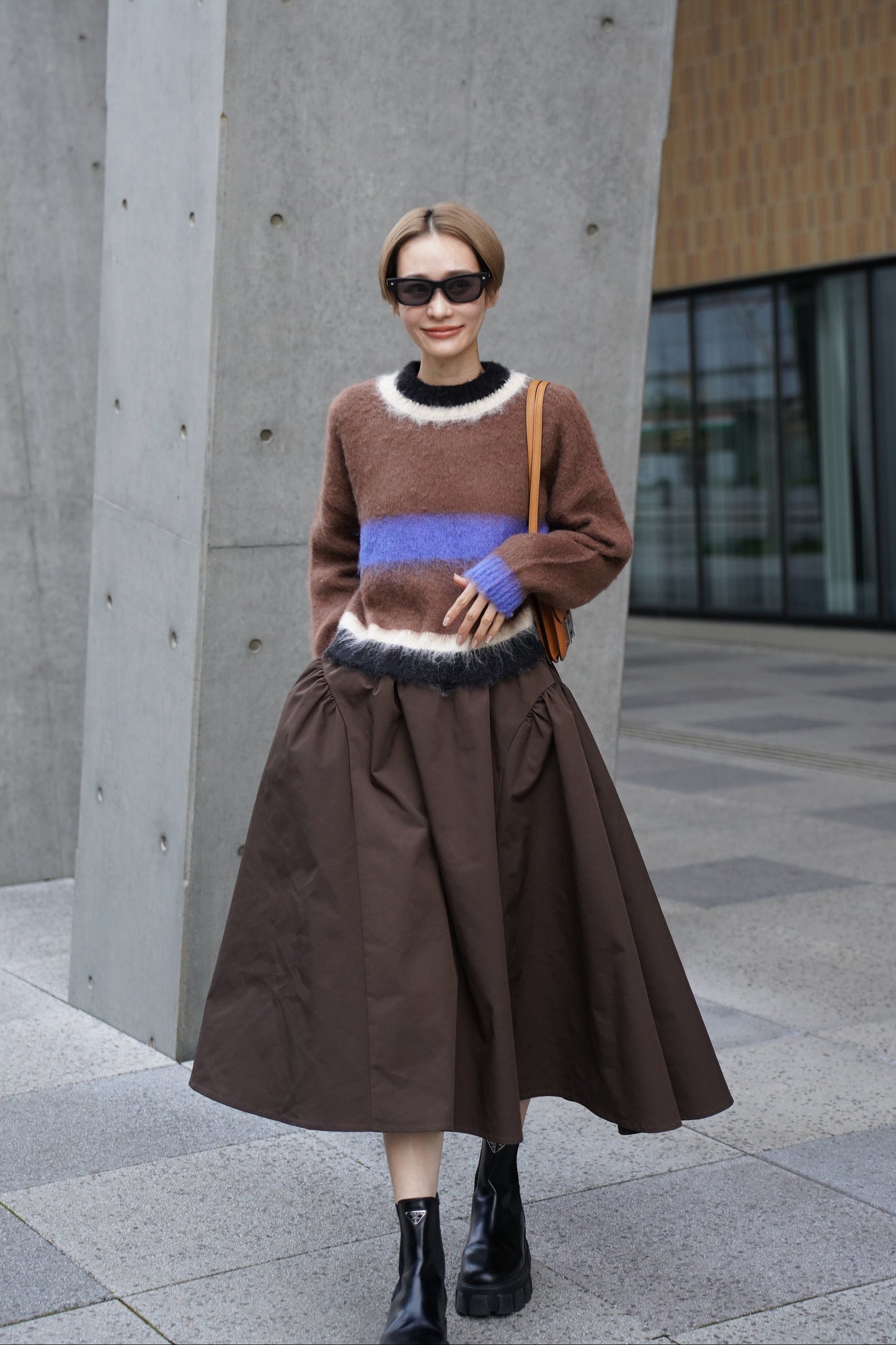 モヘアマルチカラーニット【BROWN】