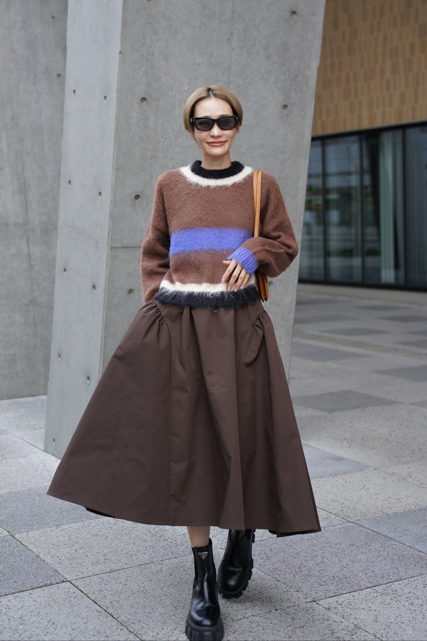 モヘアマルチカラーニット【BROWN】