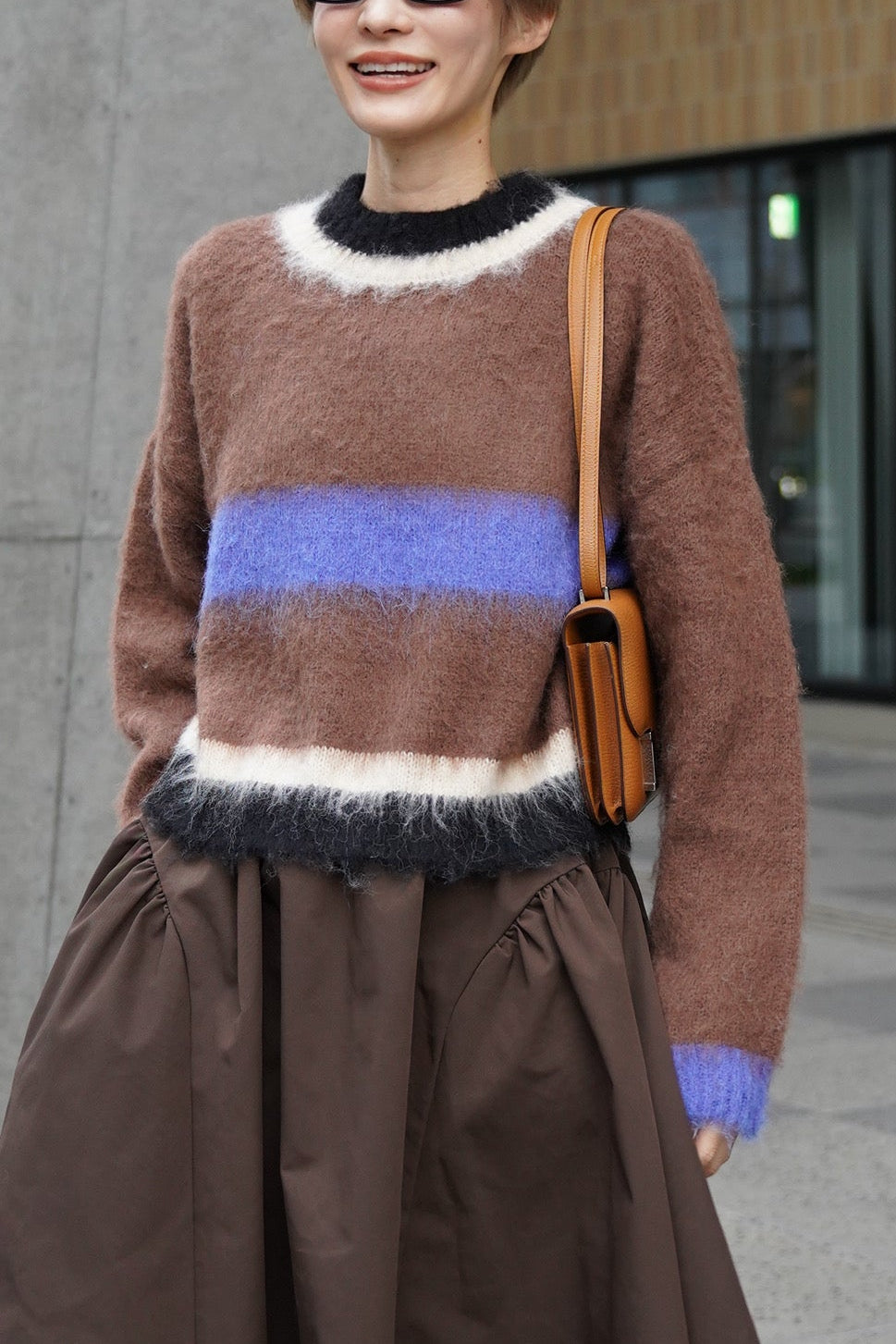 モヘアマルチカラーニット【BROWN】