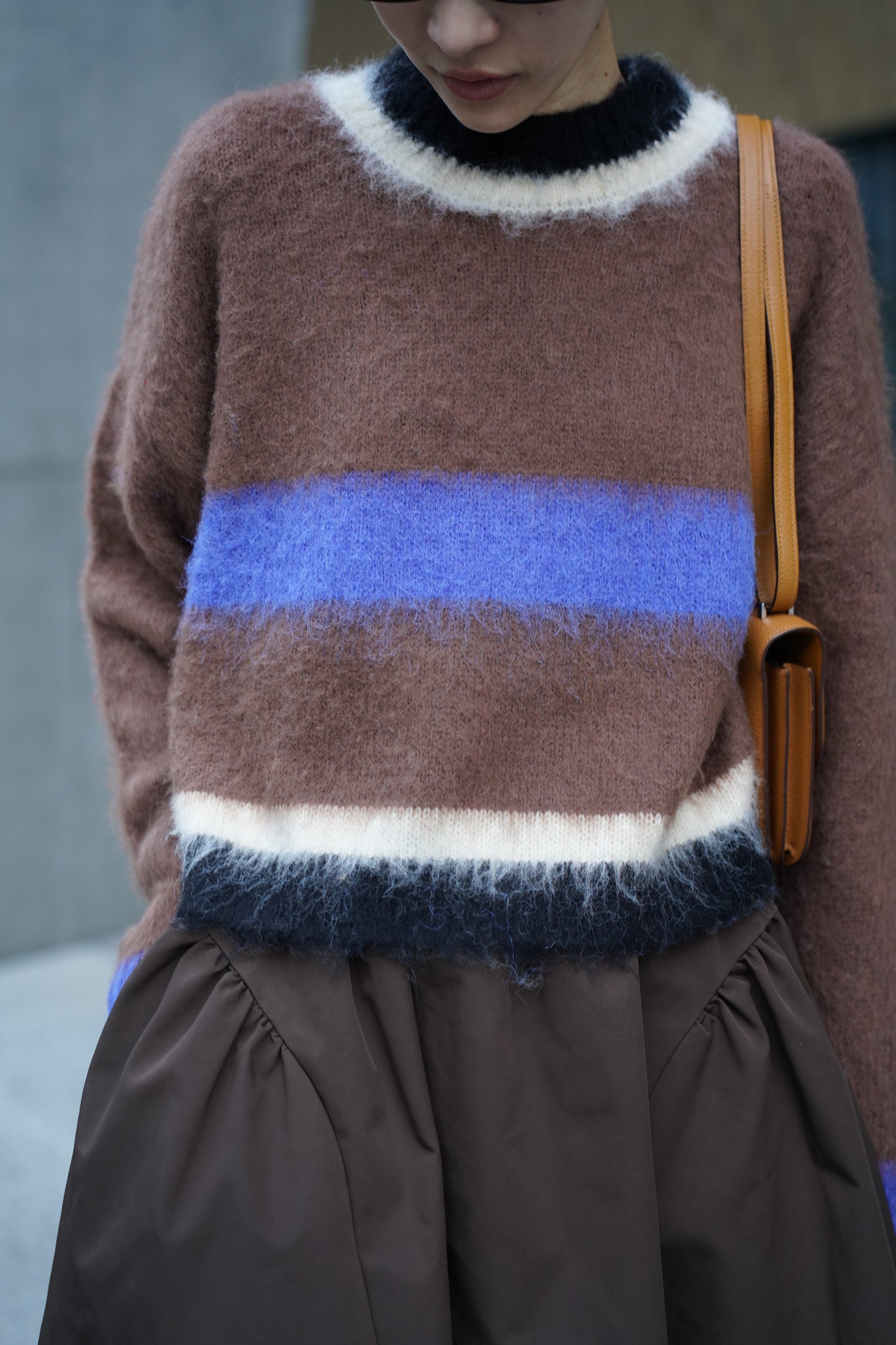 モヘアマルチカラーニット【BROWN】