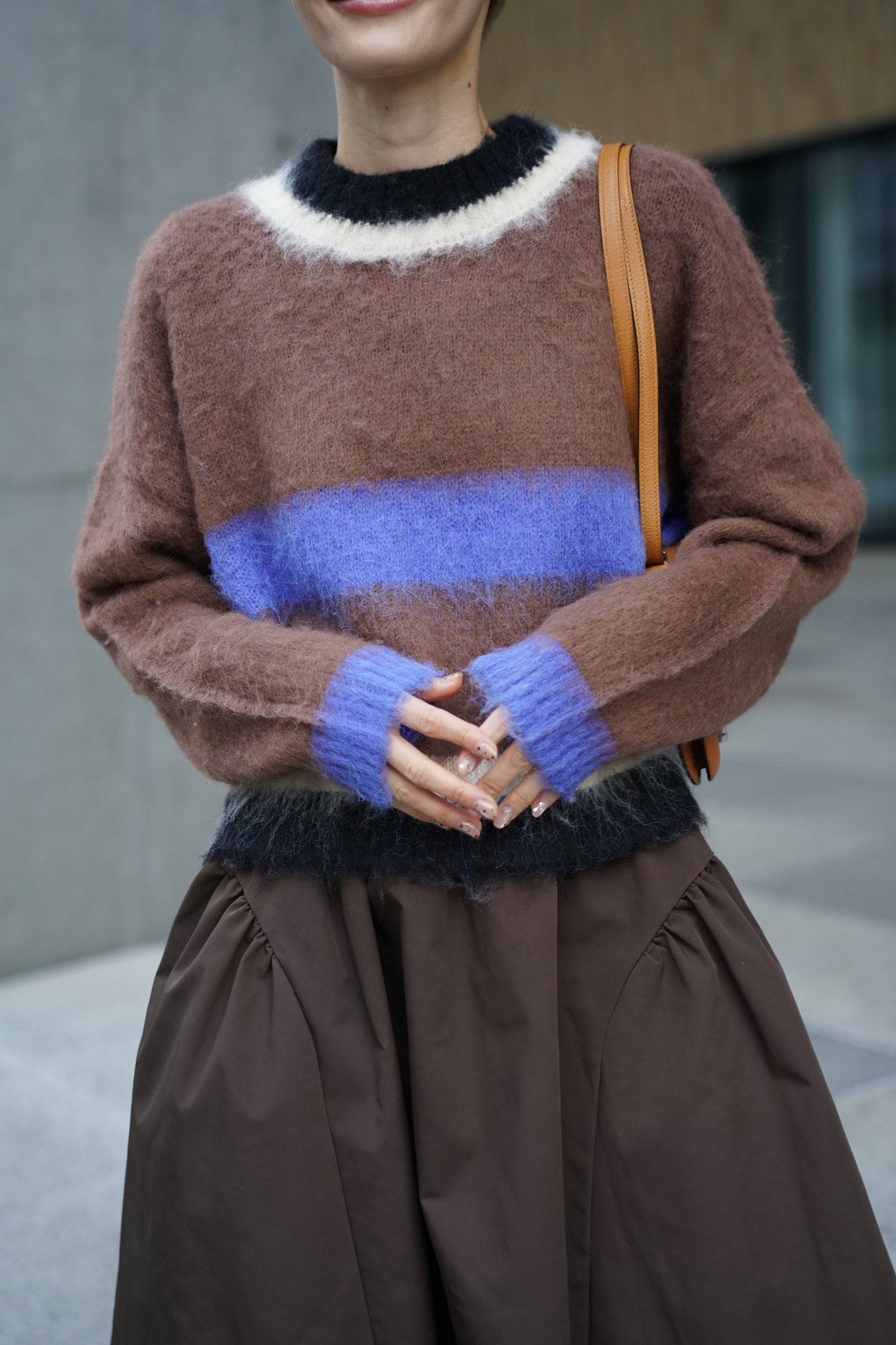 モヘアマルチカラーニット【BROWN】