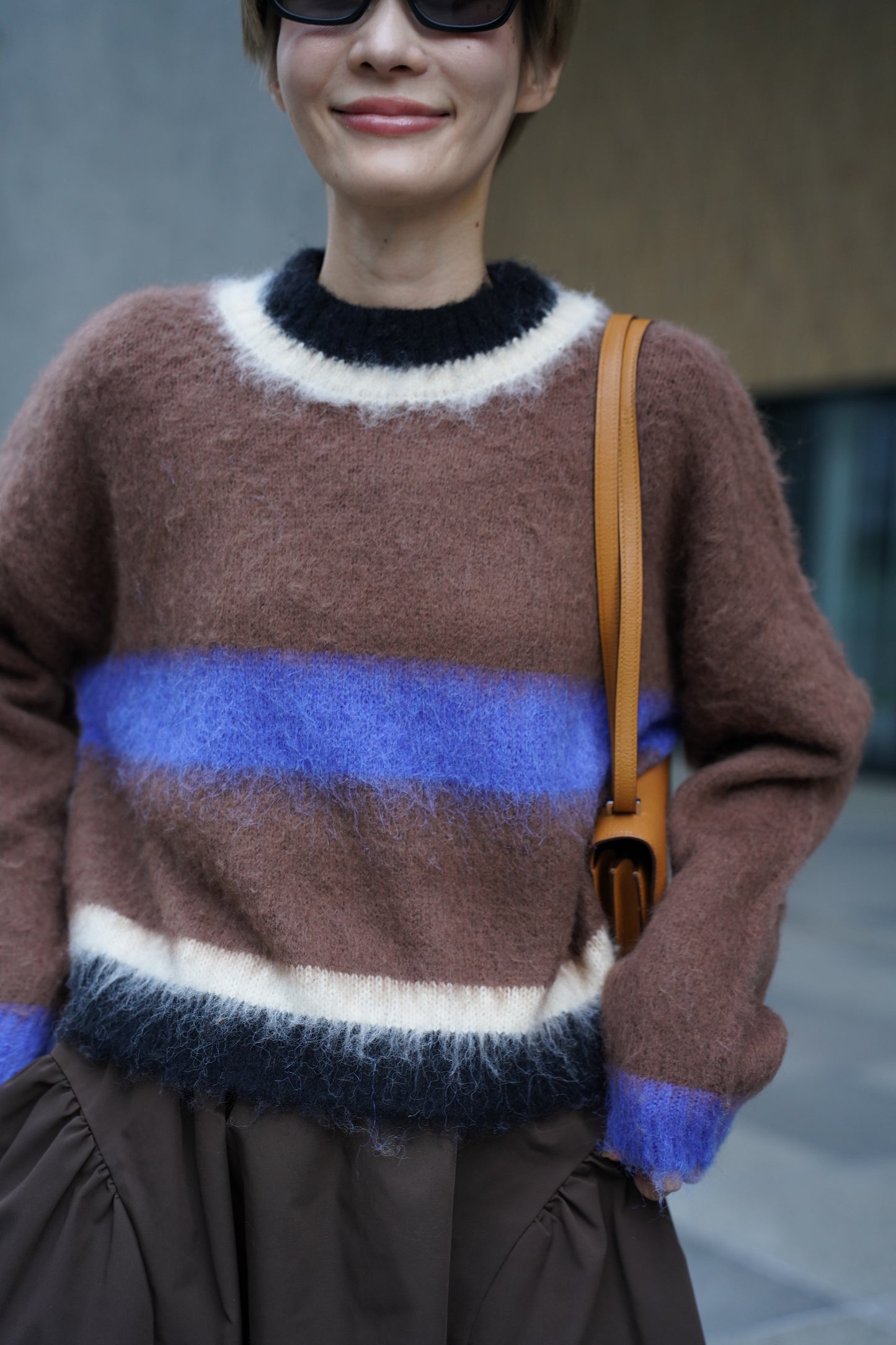 モヘアマルチカラーニット【BROWN】