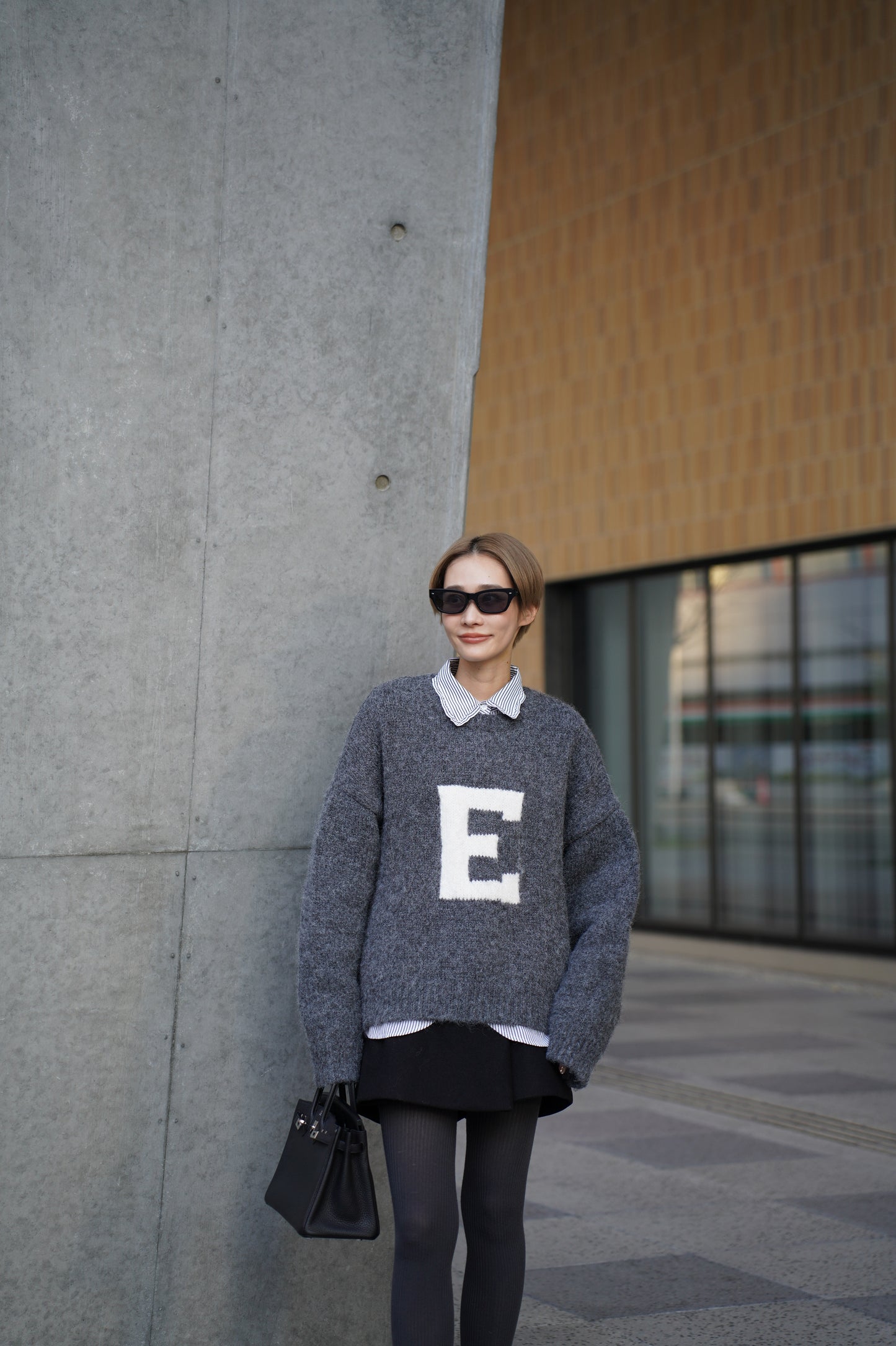 ハンドメイドロゴニット【GRAY】