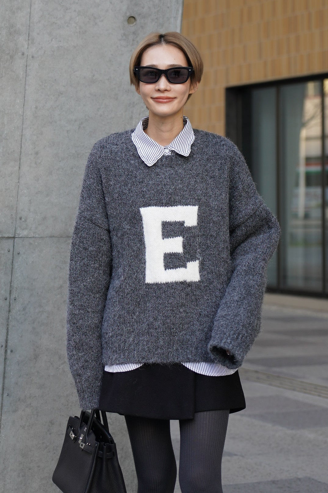 ハンドメイドロゴニット【GRAY】