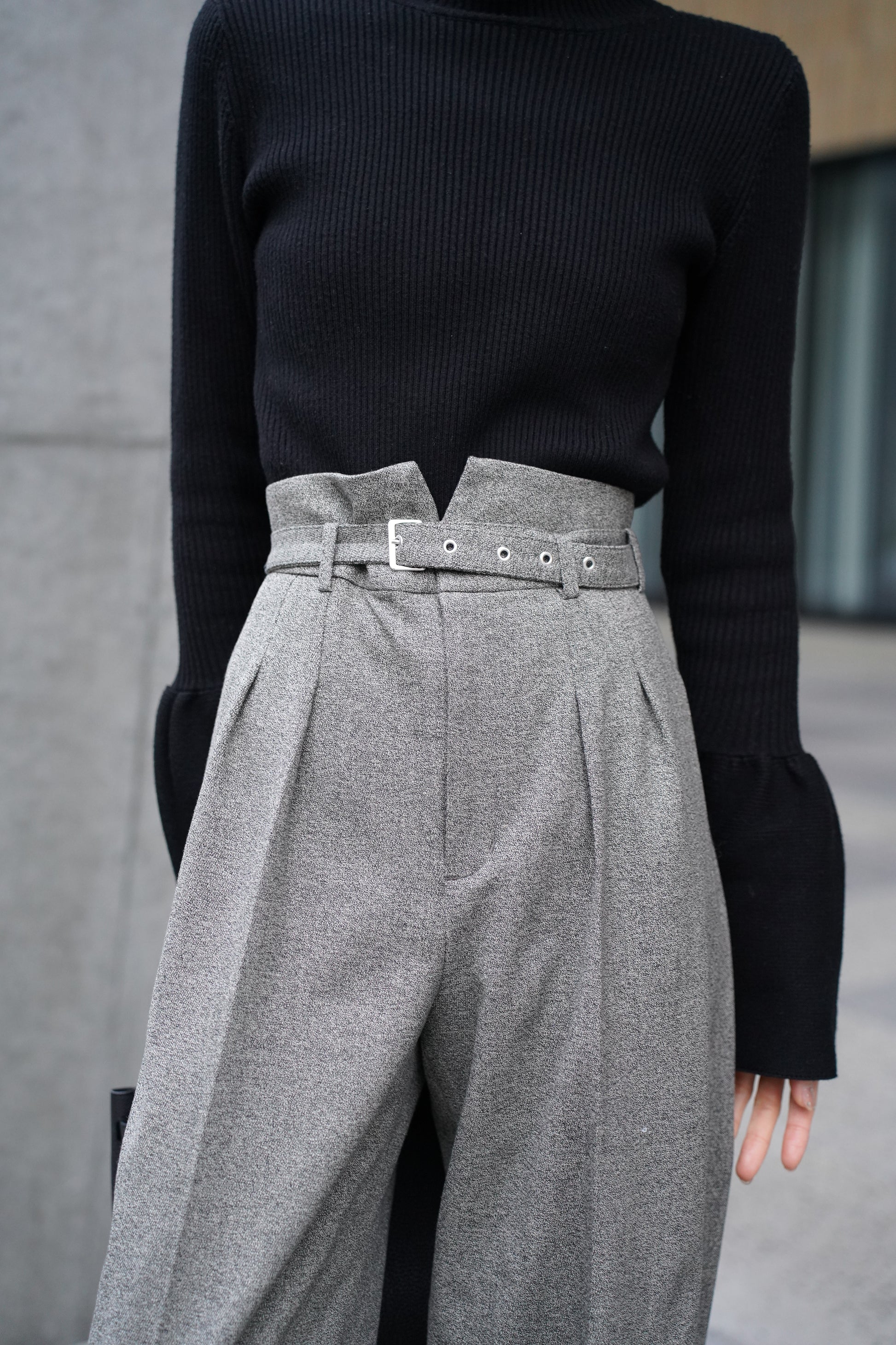 クラネ✨️ツイード コート ミックスループ グレー S ベルト ツイードコクーンPT【GRAY】 – ELLIE