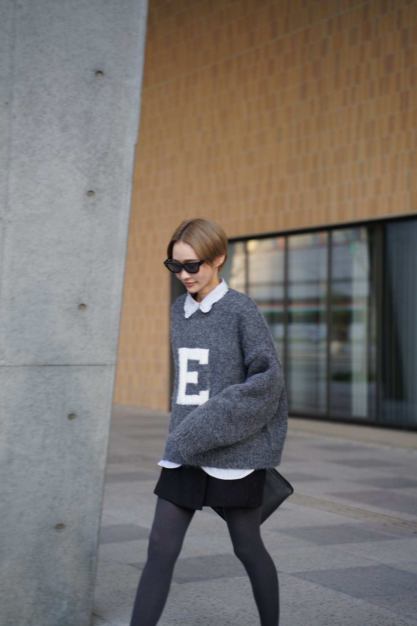 ハンドメイドロゴニット【GRAY】