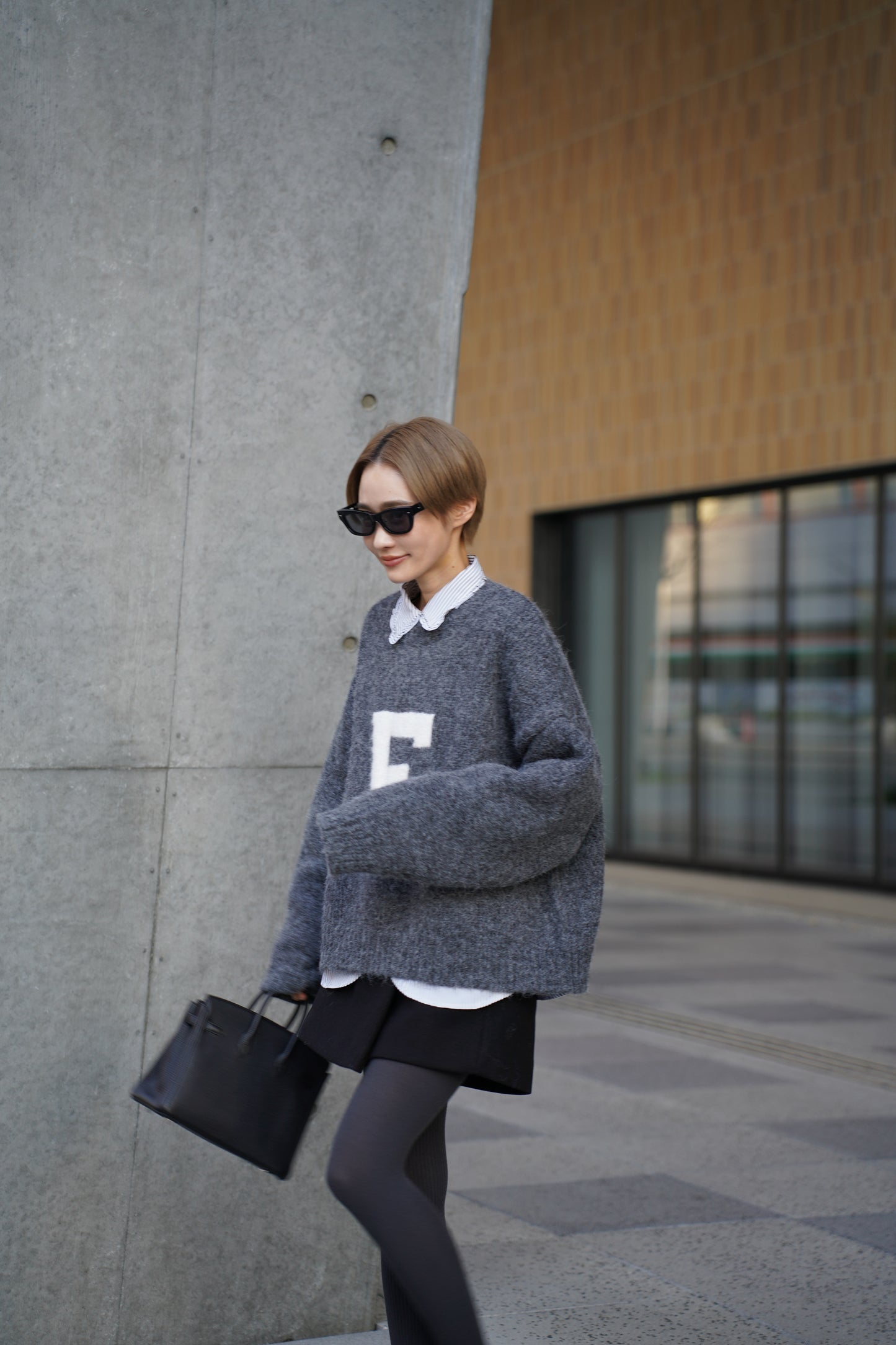 ハンドメイドロゴニット【GRAY】