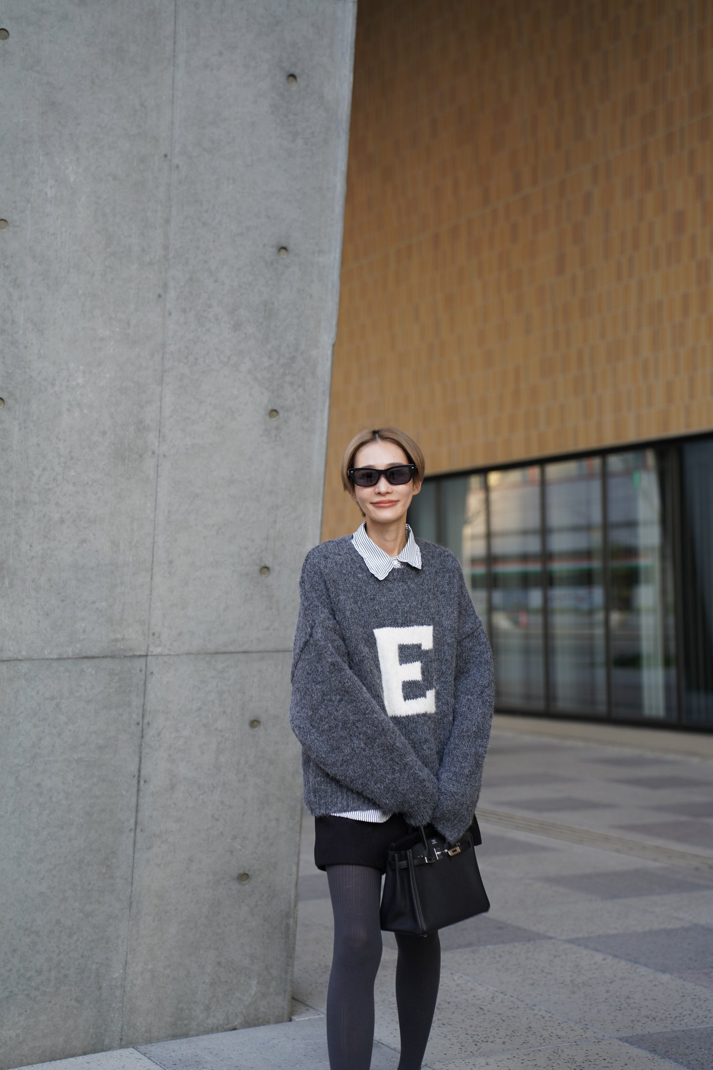 ハンドメイドロゴニット【GRAY】