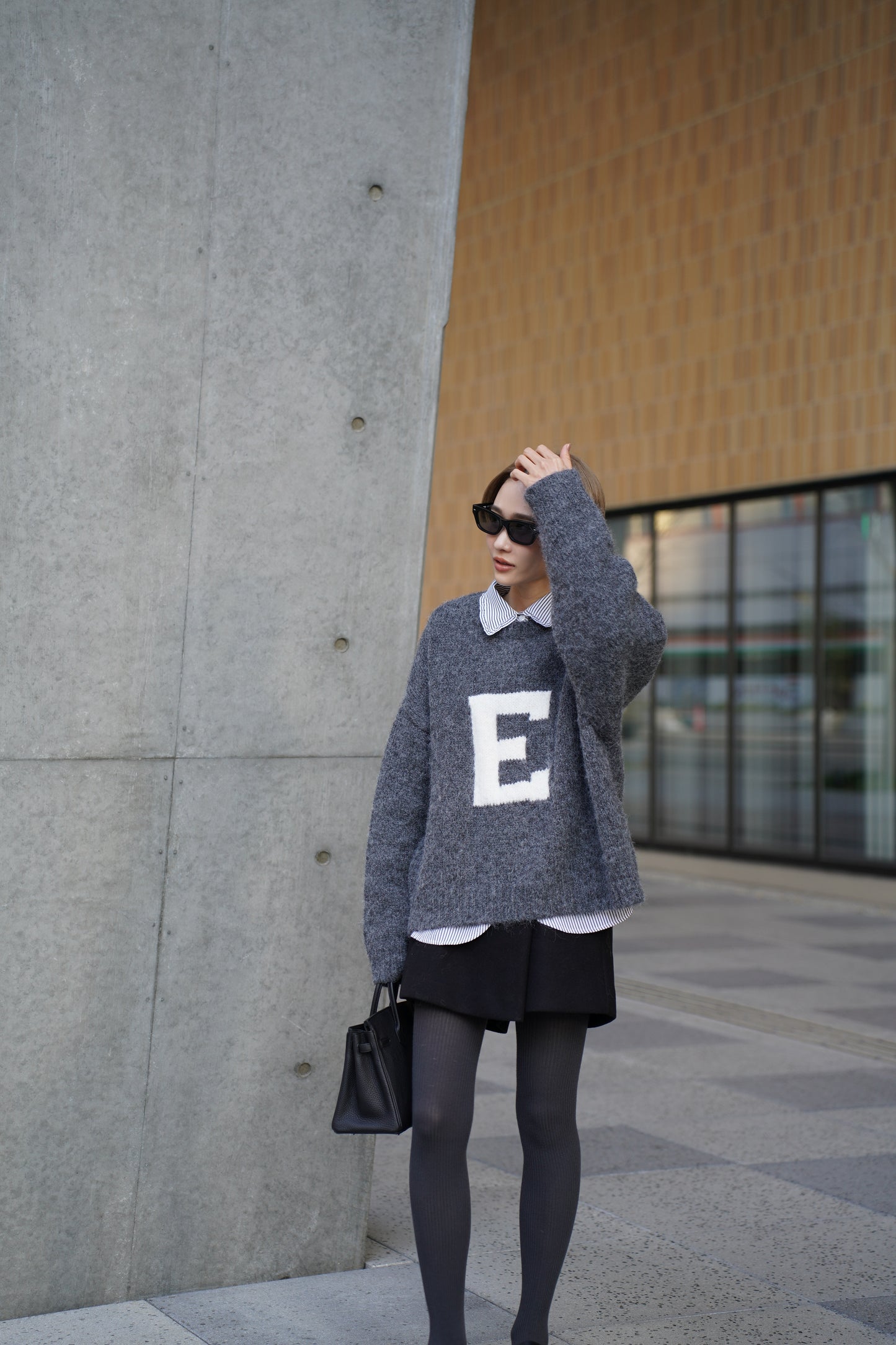 ハンドメイドロゴニット【GRAY】