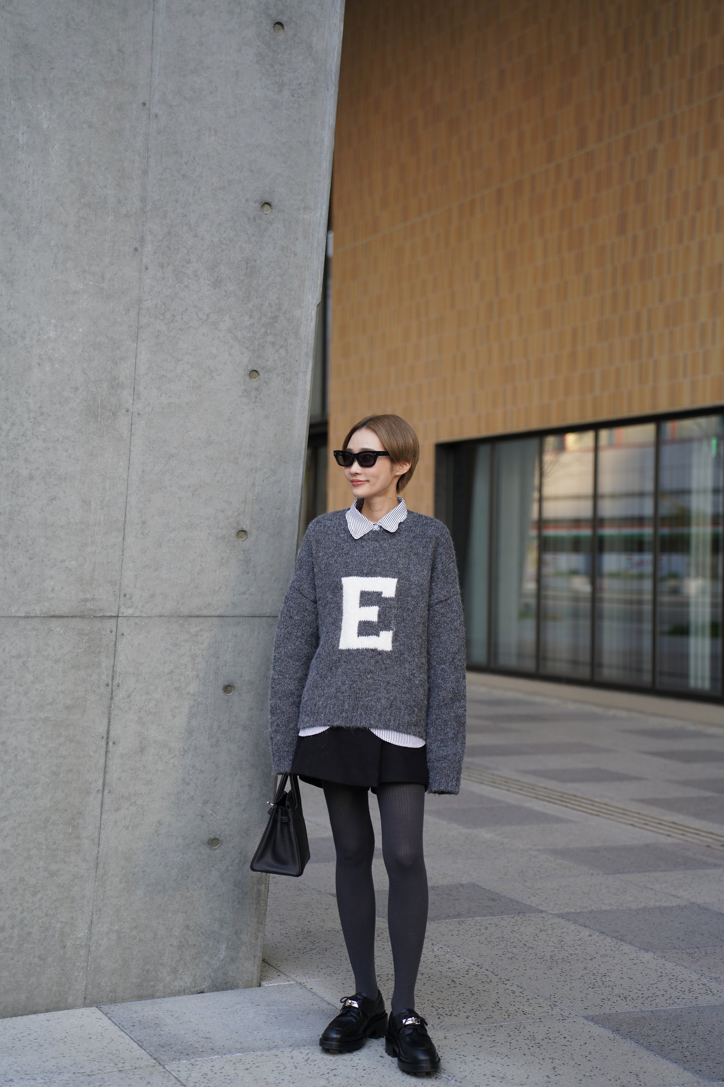 ハンドメイドロゴニット【GRAY】