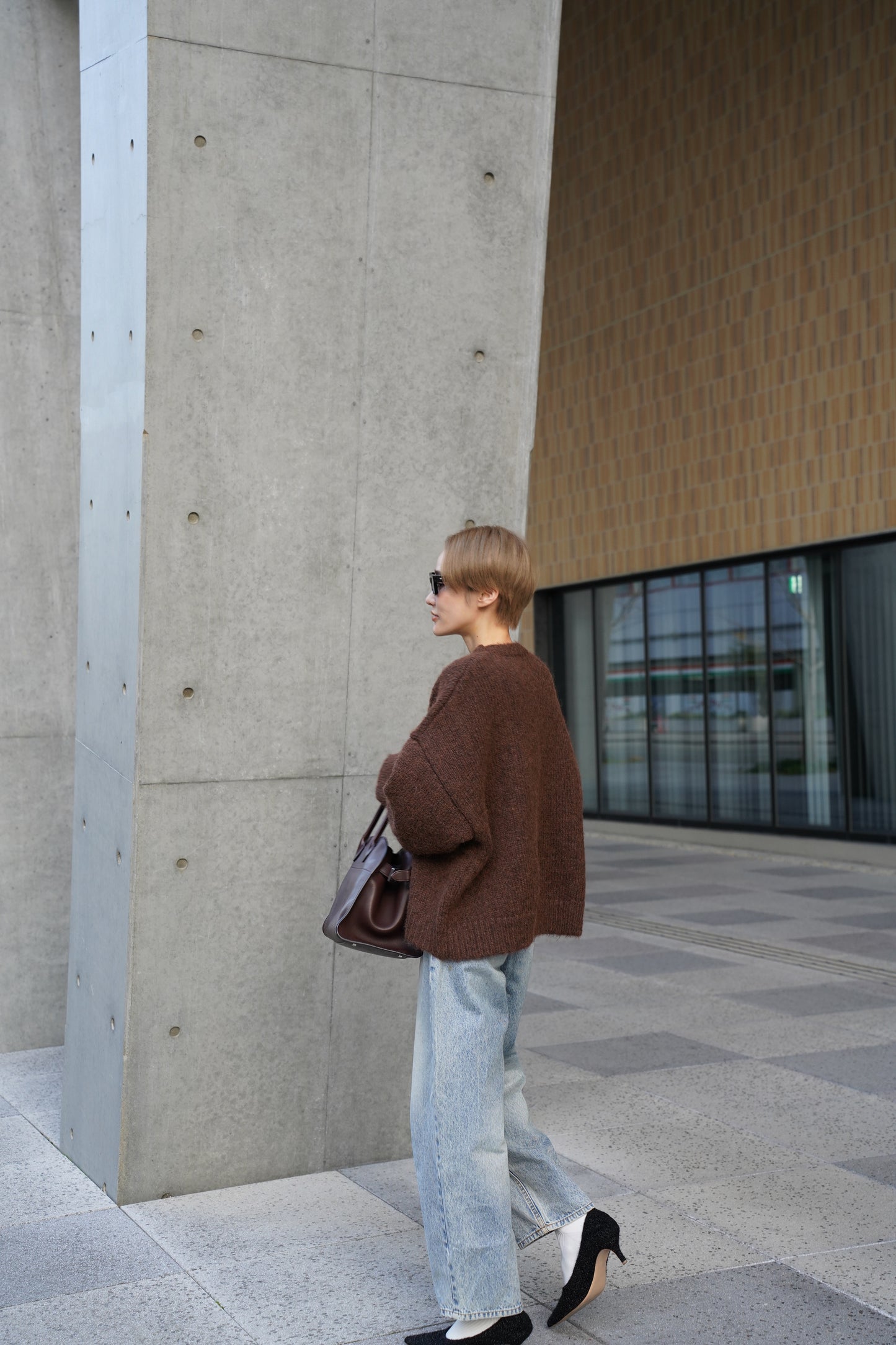 ハンドメイドロゴニット【BROWN】