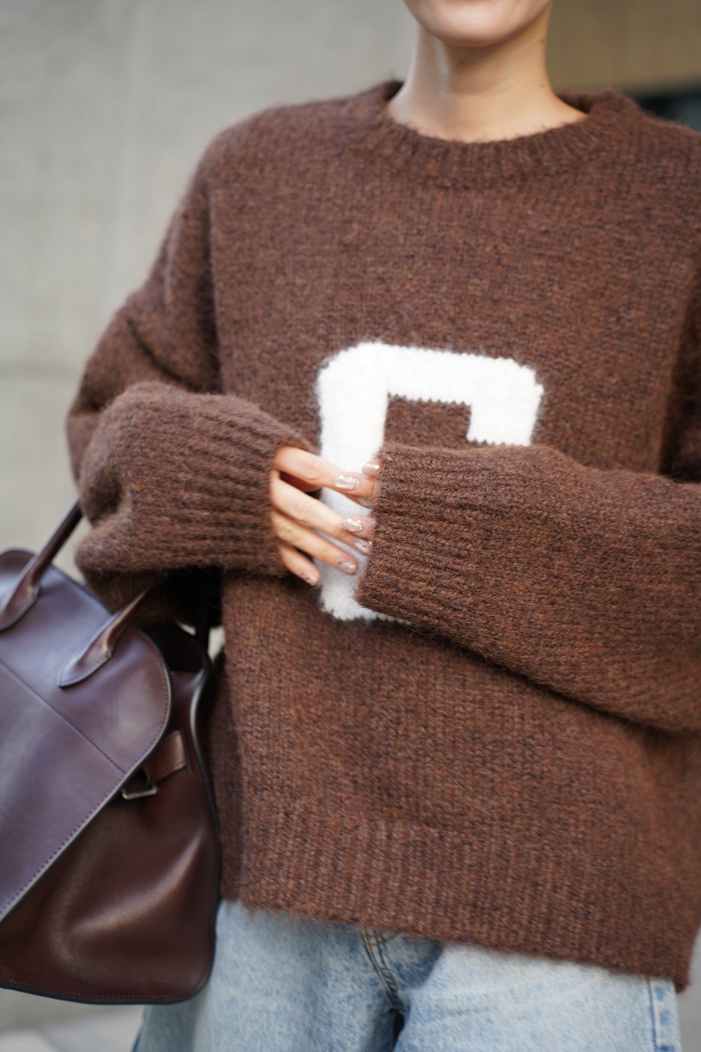 ハンドメイドロゴニット【BROWN】