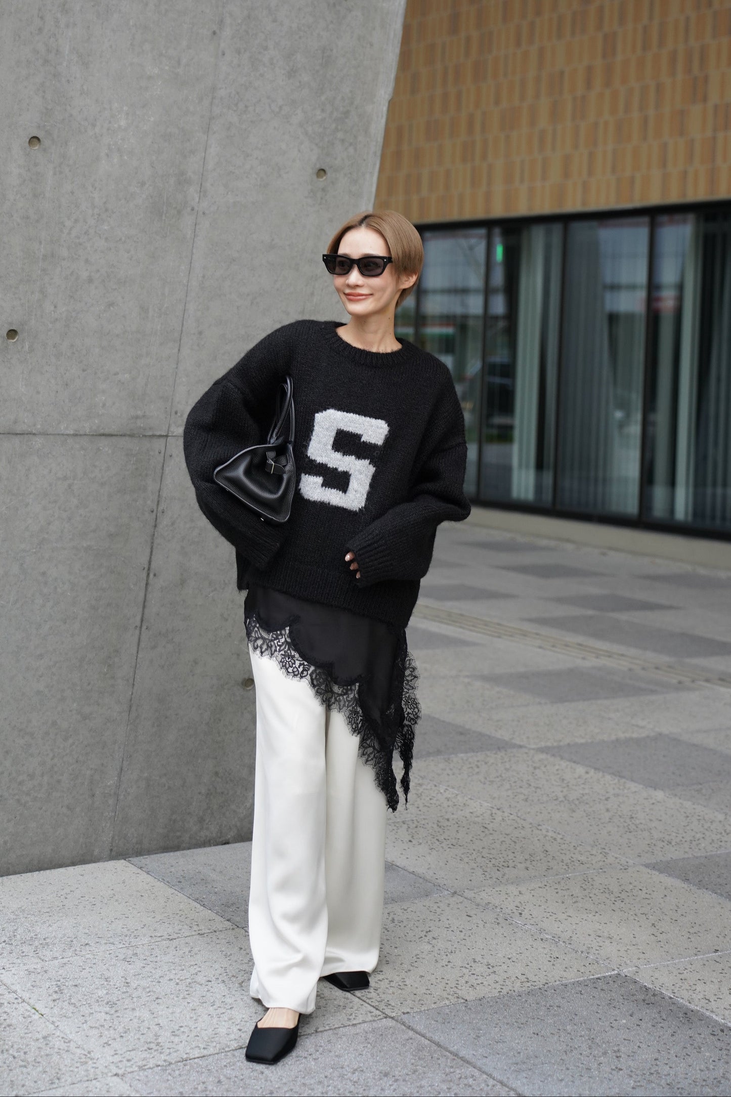 ハンドメイドロゴニット【BLACK】