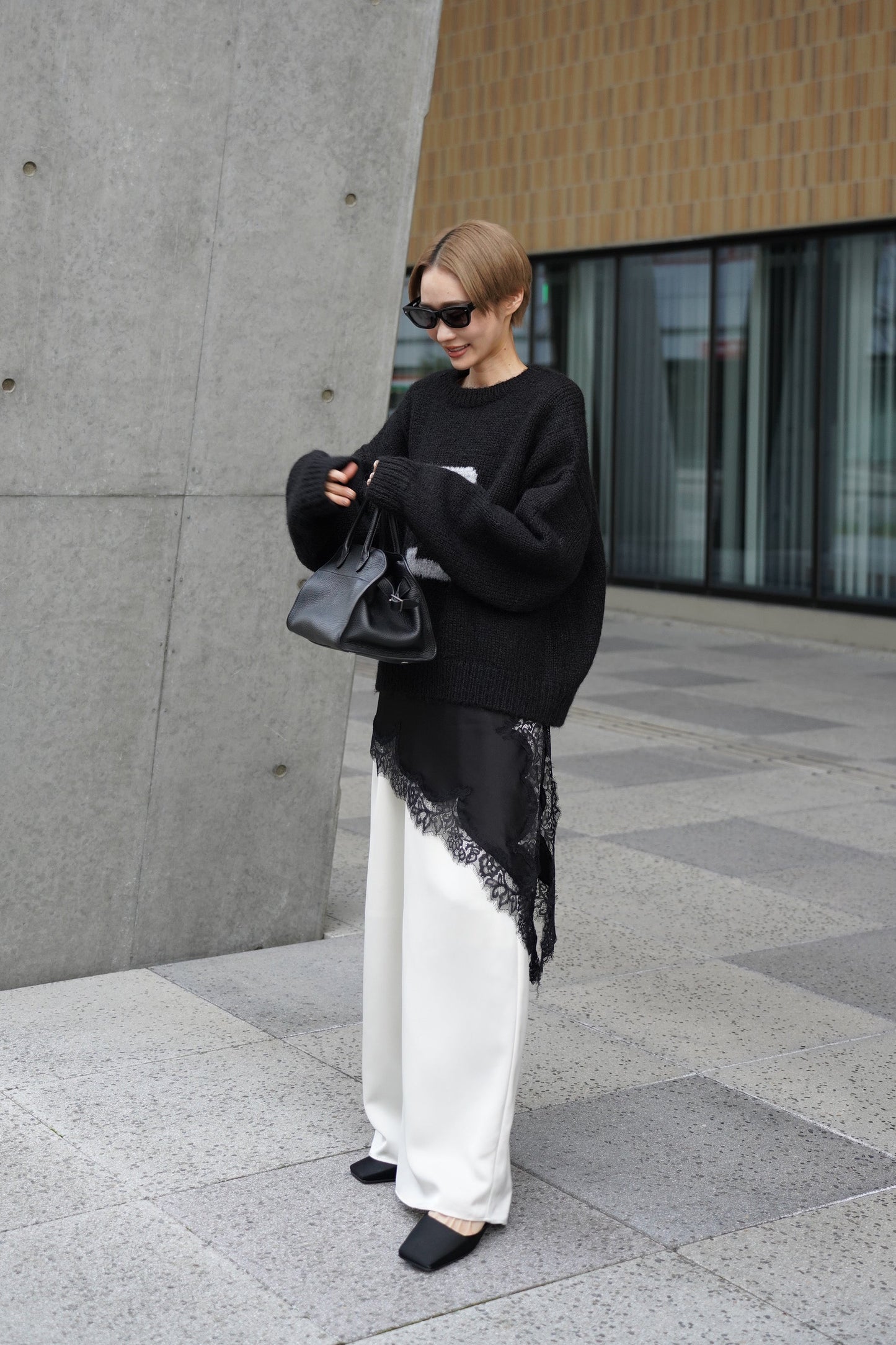 ハンドメイドロゴニット【BLACK】