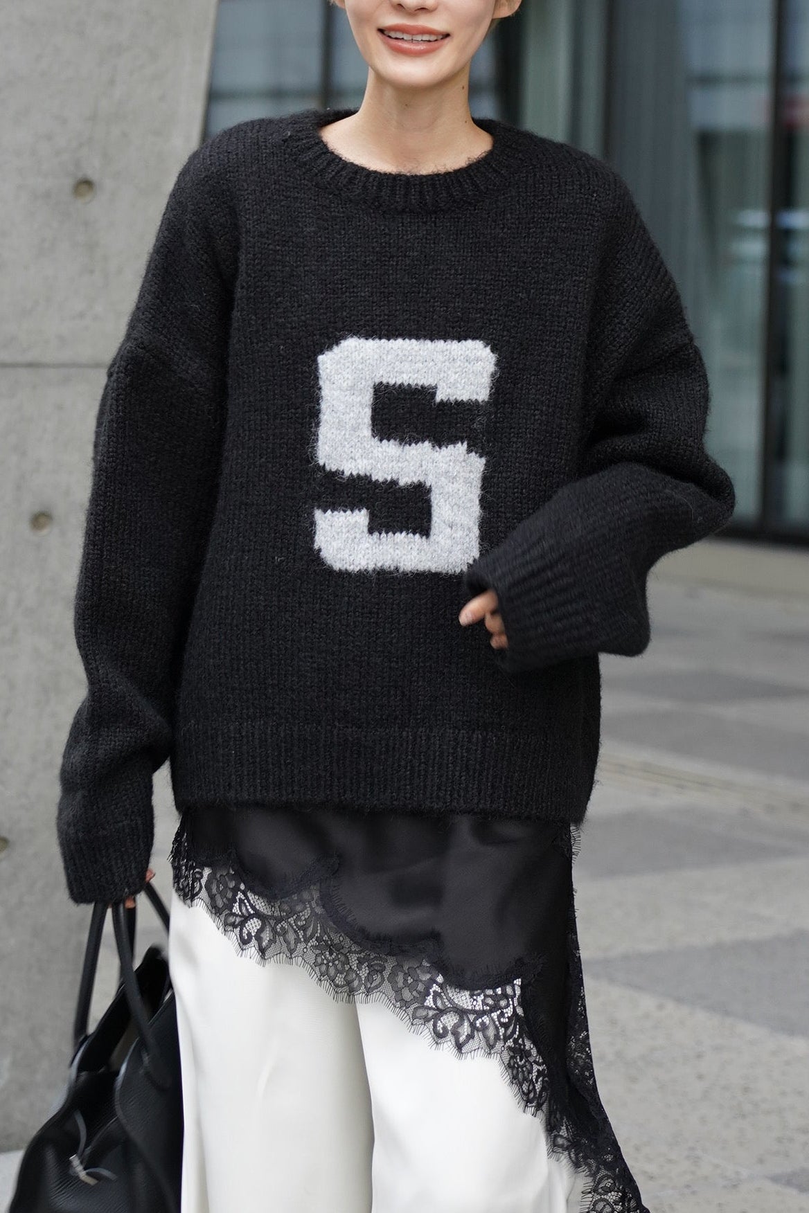 ハンドメイドロゴニット【BLACK】