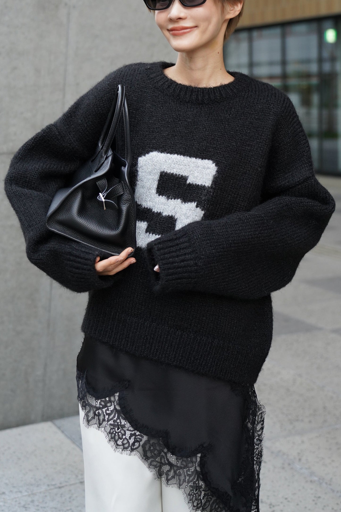 ハンドメイドロゴニット【BLACK】