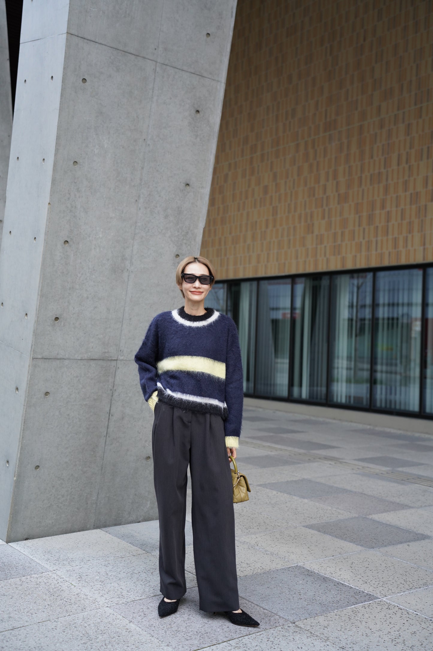 モヘアマルチカラーニット【NAVY】