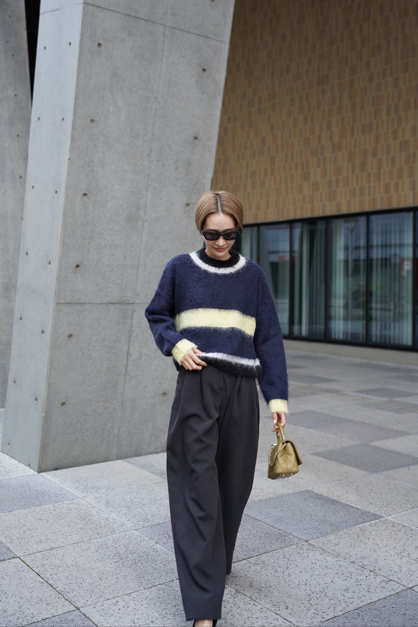 モヘアマルチカラーニット【NAVY】