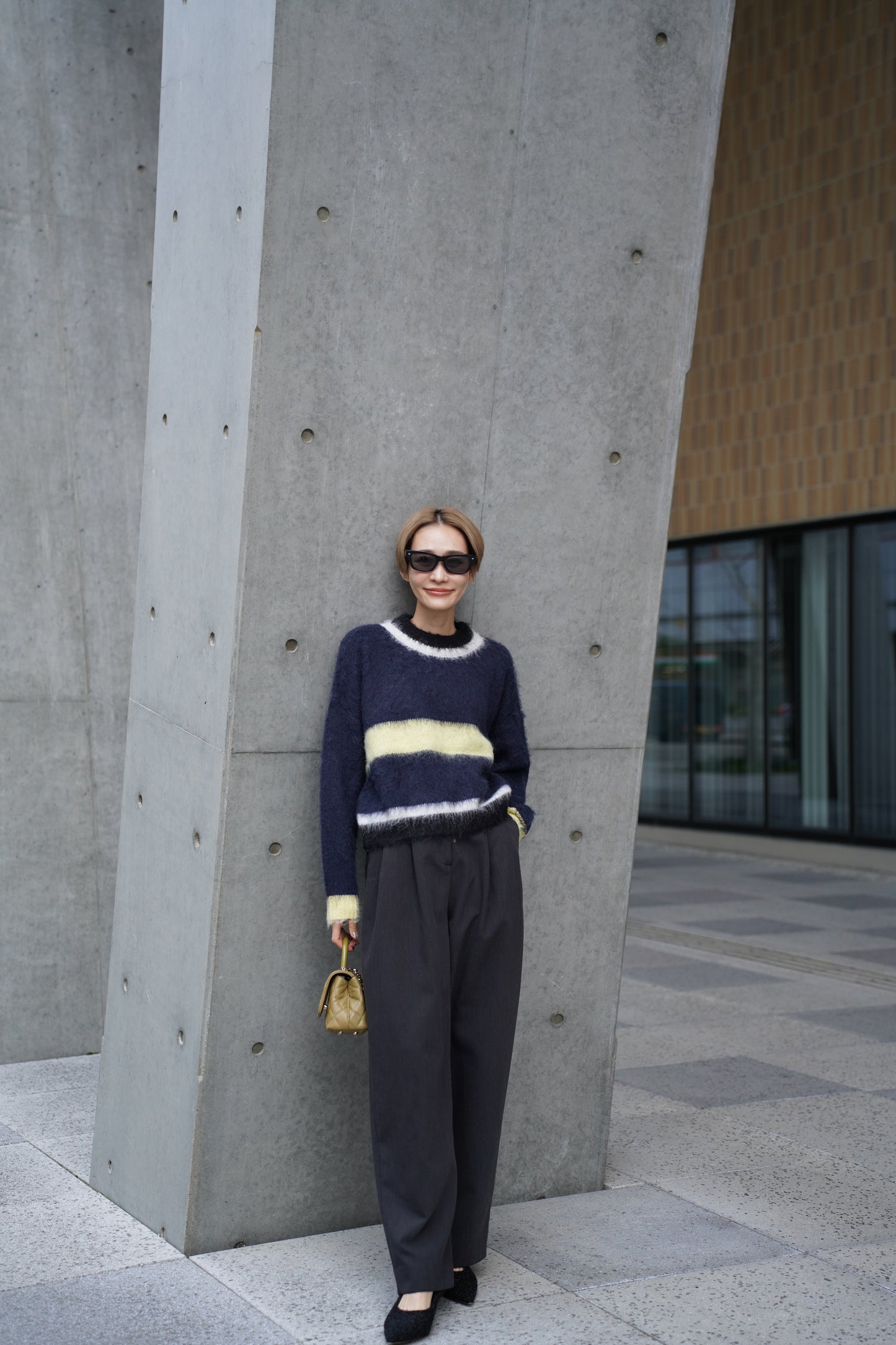 モヘアマルチカラーニット【NAVY】