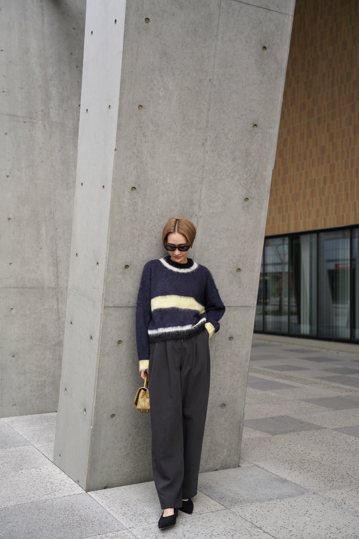 モヘアマルチカラーニット【NAVY】