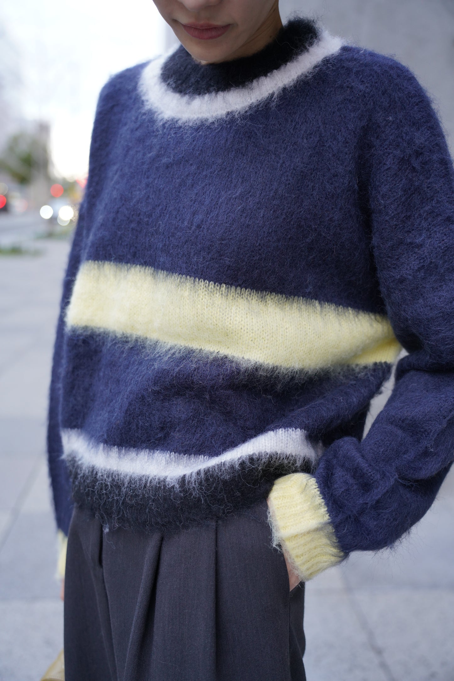 モヘアマルチカラーニット【NAVY】