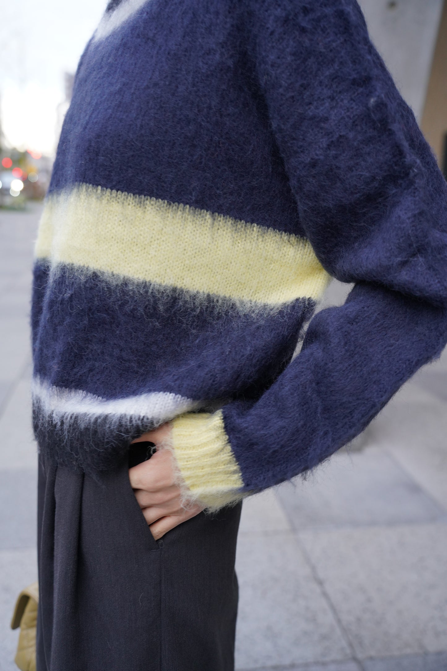 モヘアマルチカラーニット【NAVY】