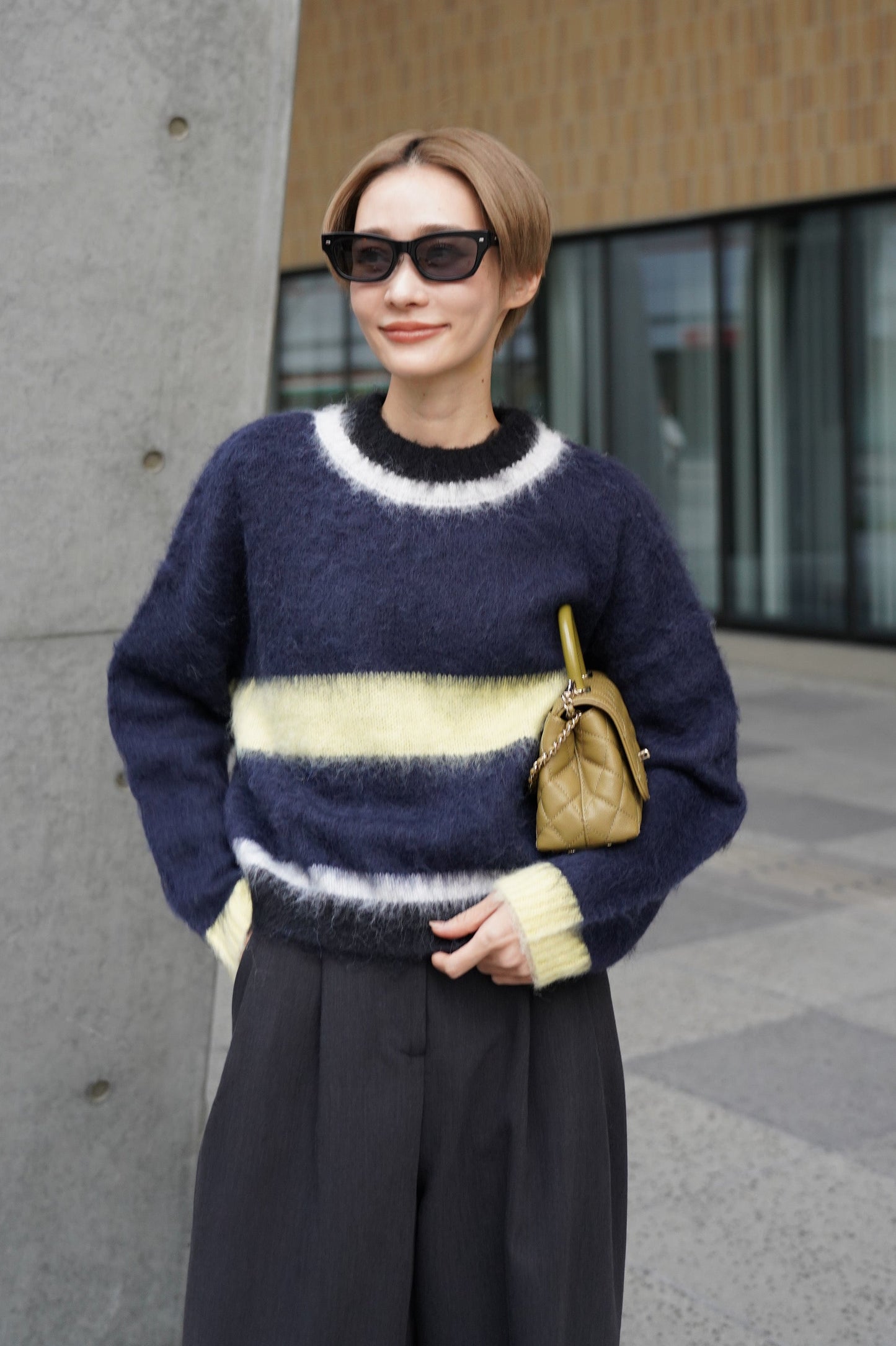 モヘアマルチカラーニット【NAVY】