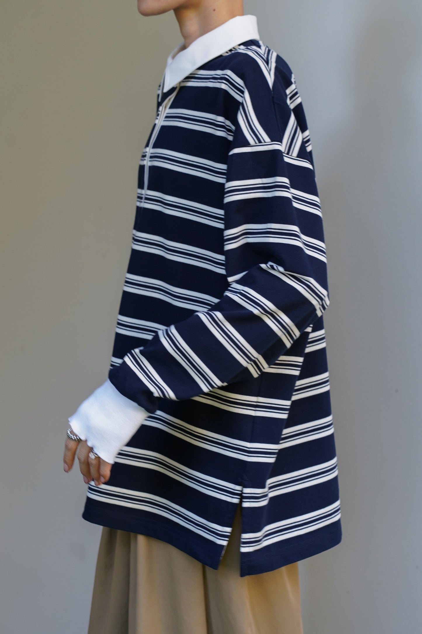 ボーダーポロトップス【NAVY】