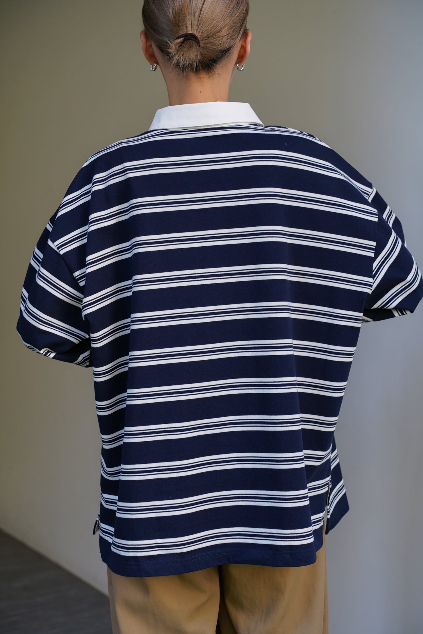 ボーダーポロトップス【NAVY】