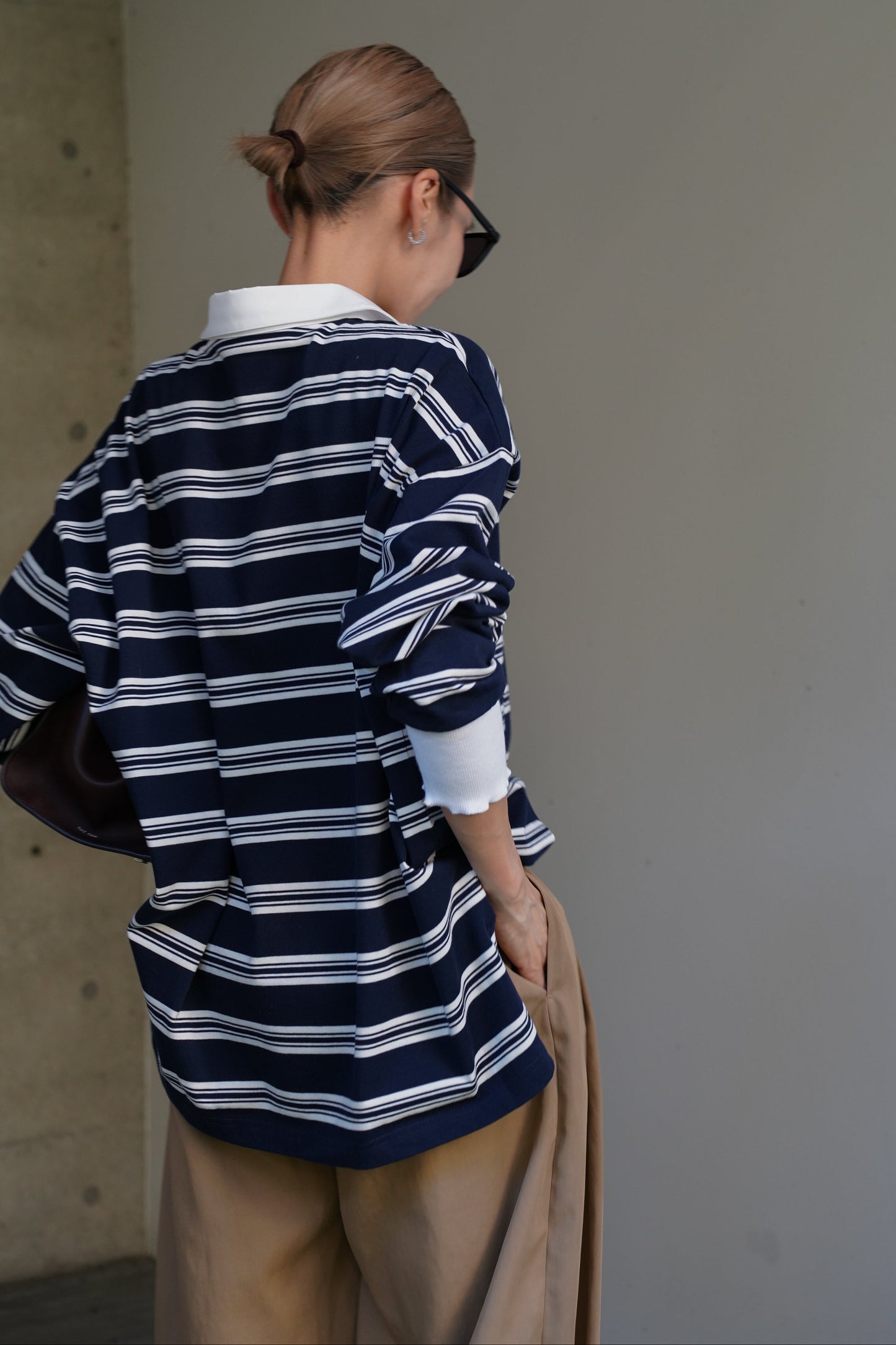 ボーダーポロトップス【NAVY】