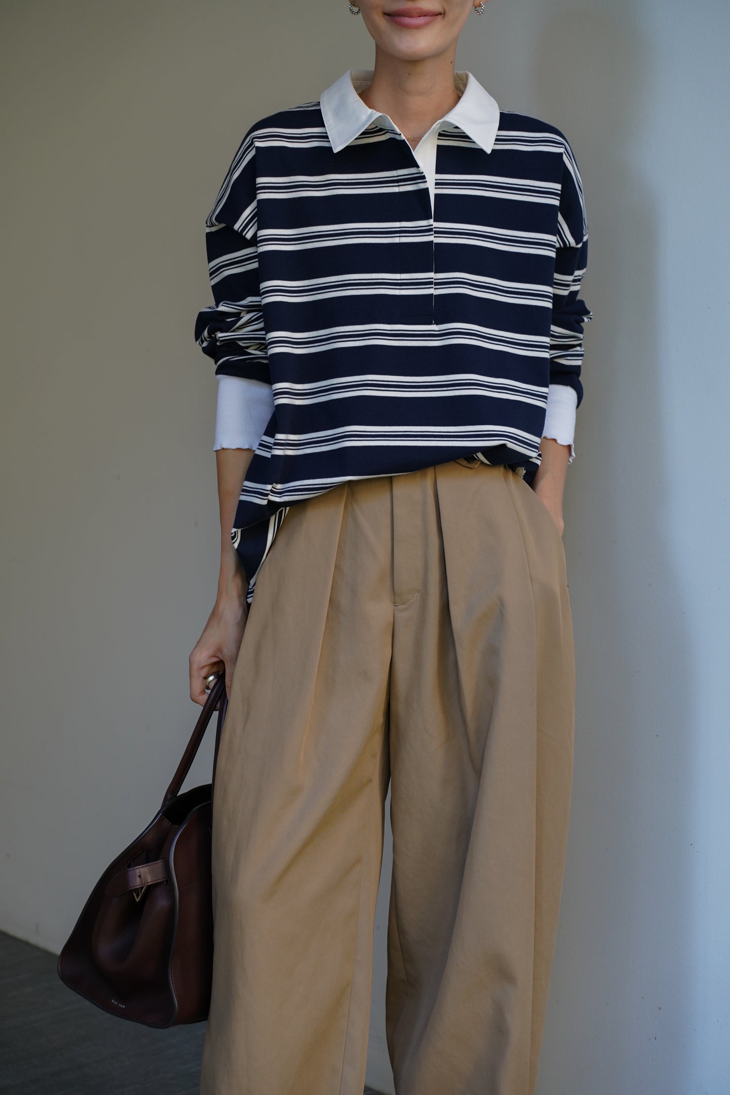 ボーダーポロトップス【NAVY】