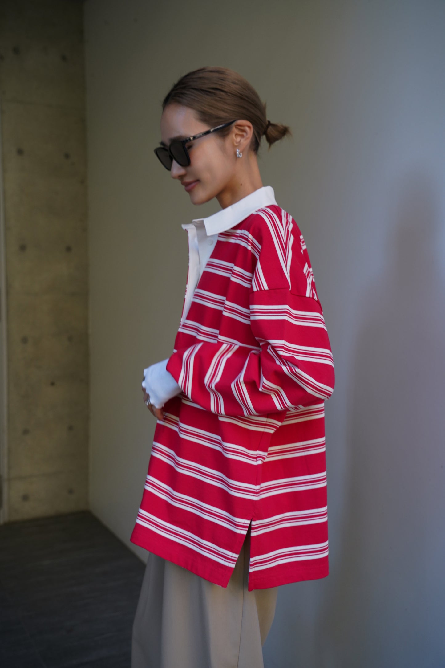 ボーダーポロトップス【RED】
