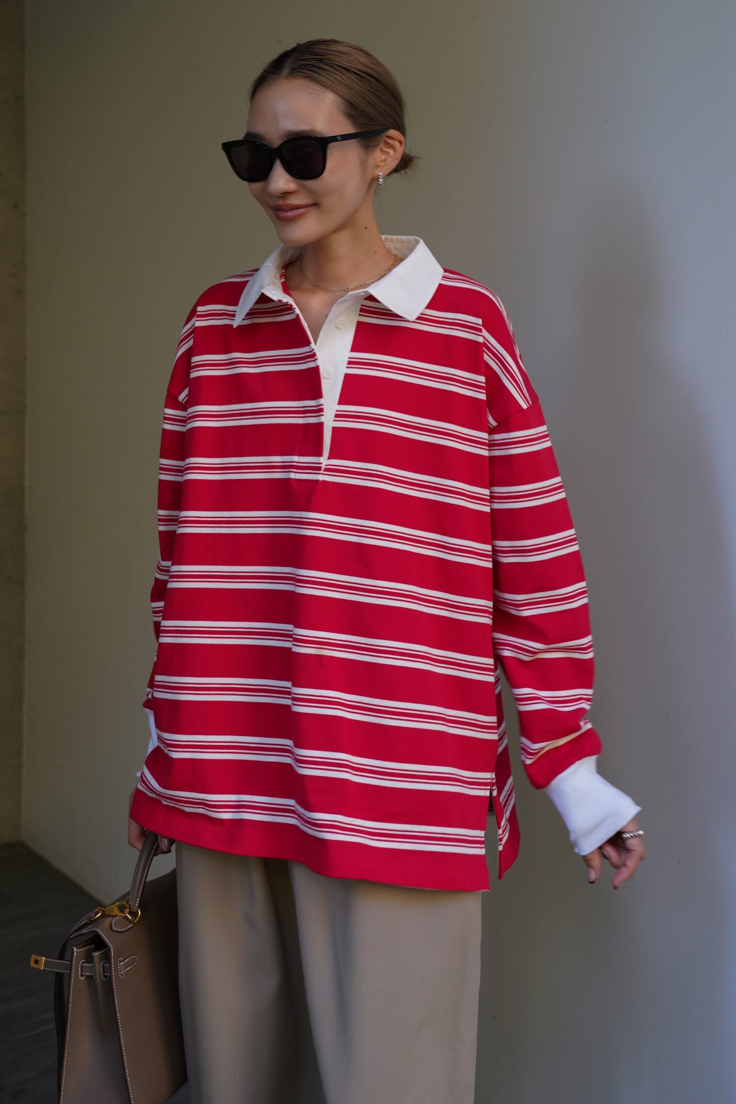 ボーダーポロトップス【RED】