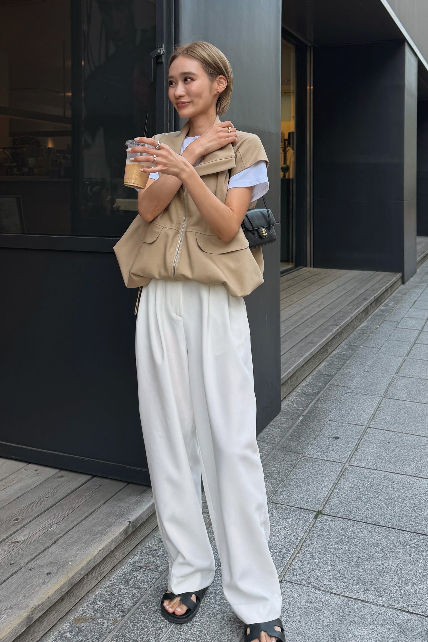 ジップベスト【BEIGE】