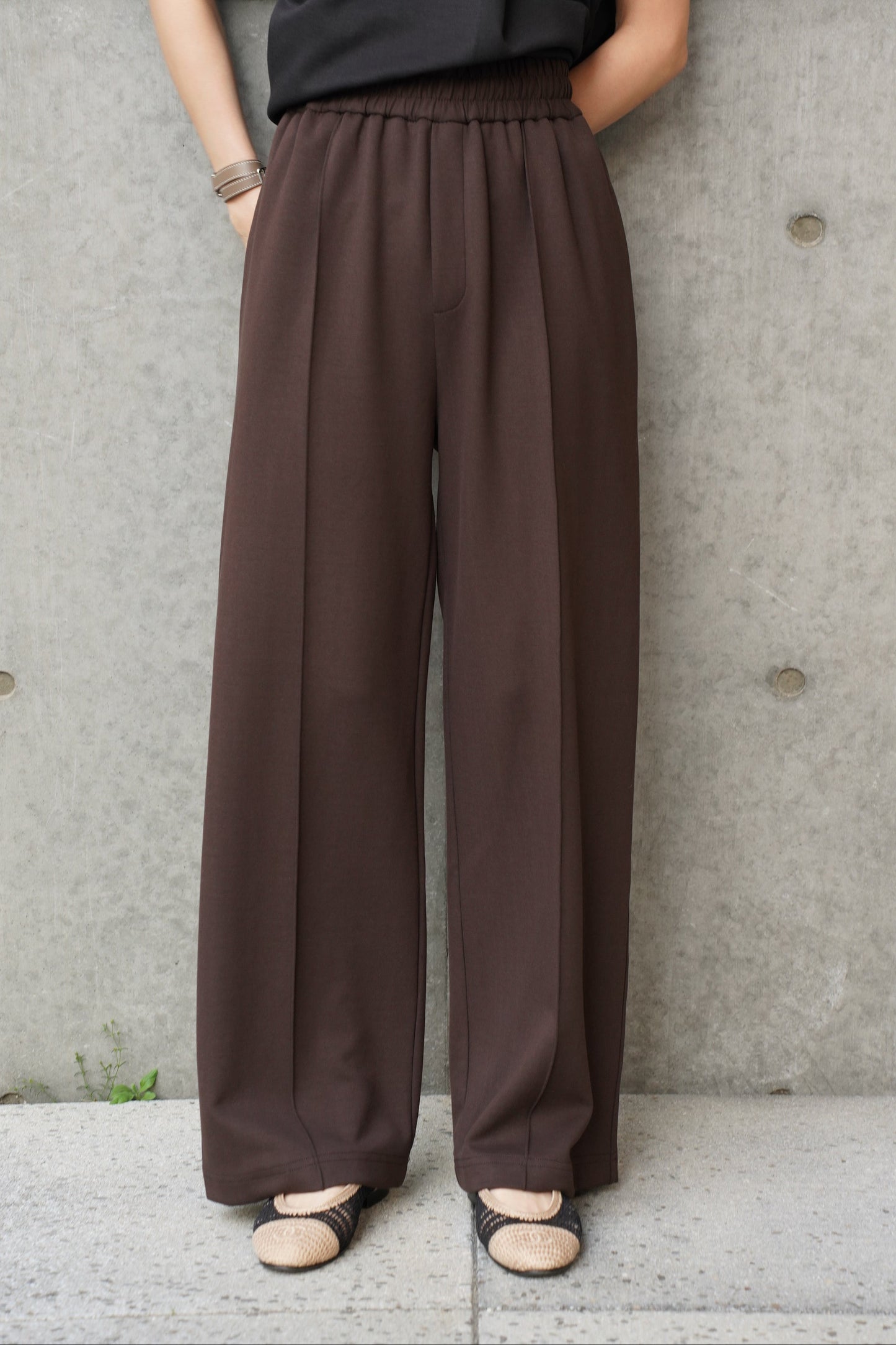 イージーワイドパンツ【BROWN】