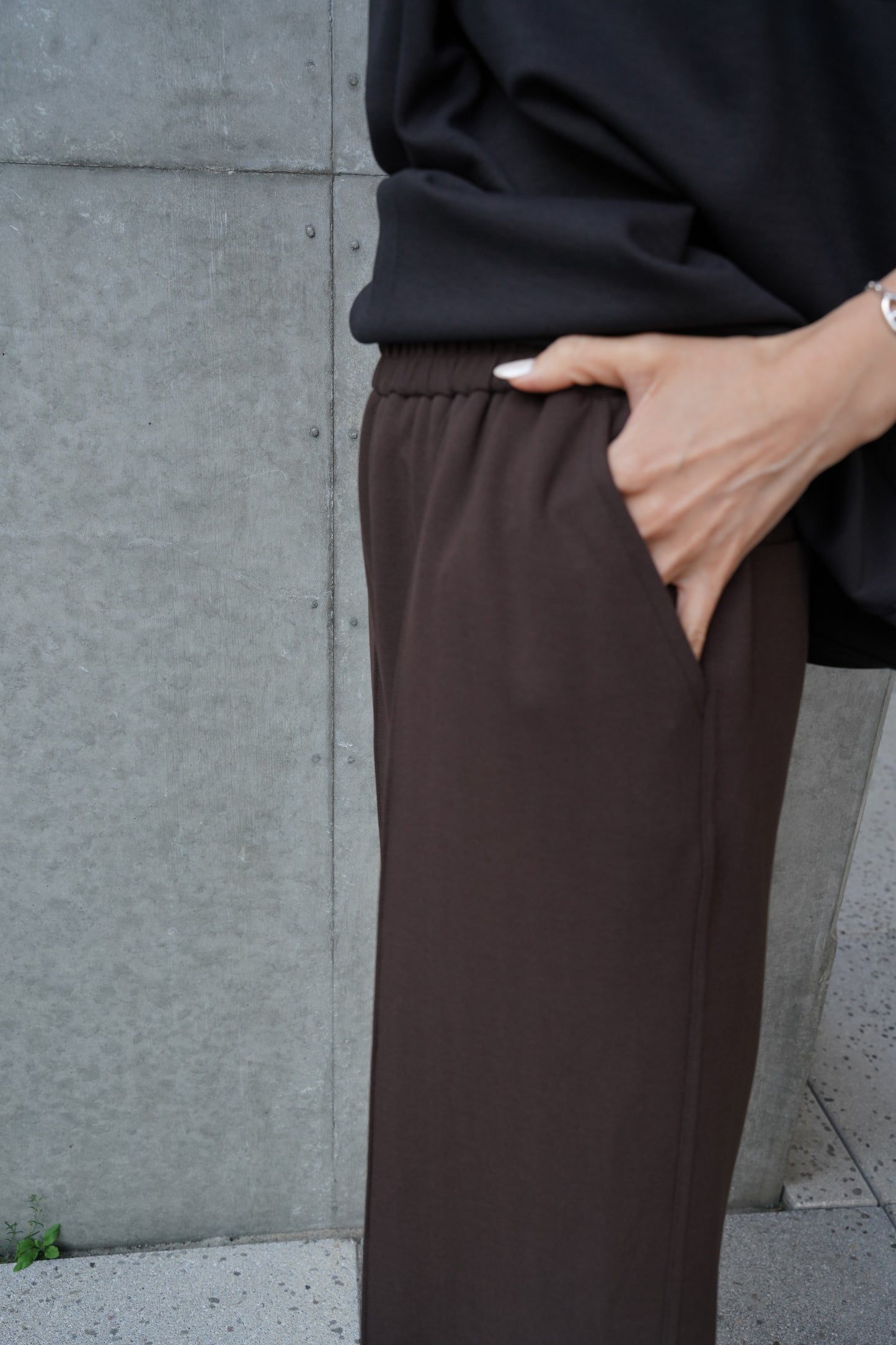 イージーワイドパンツ【BROWN】