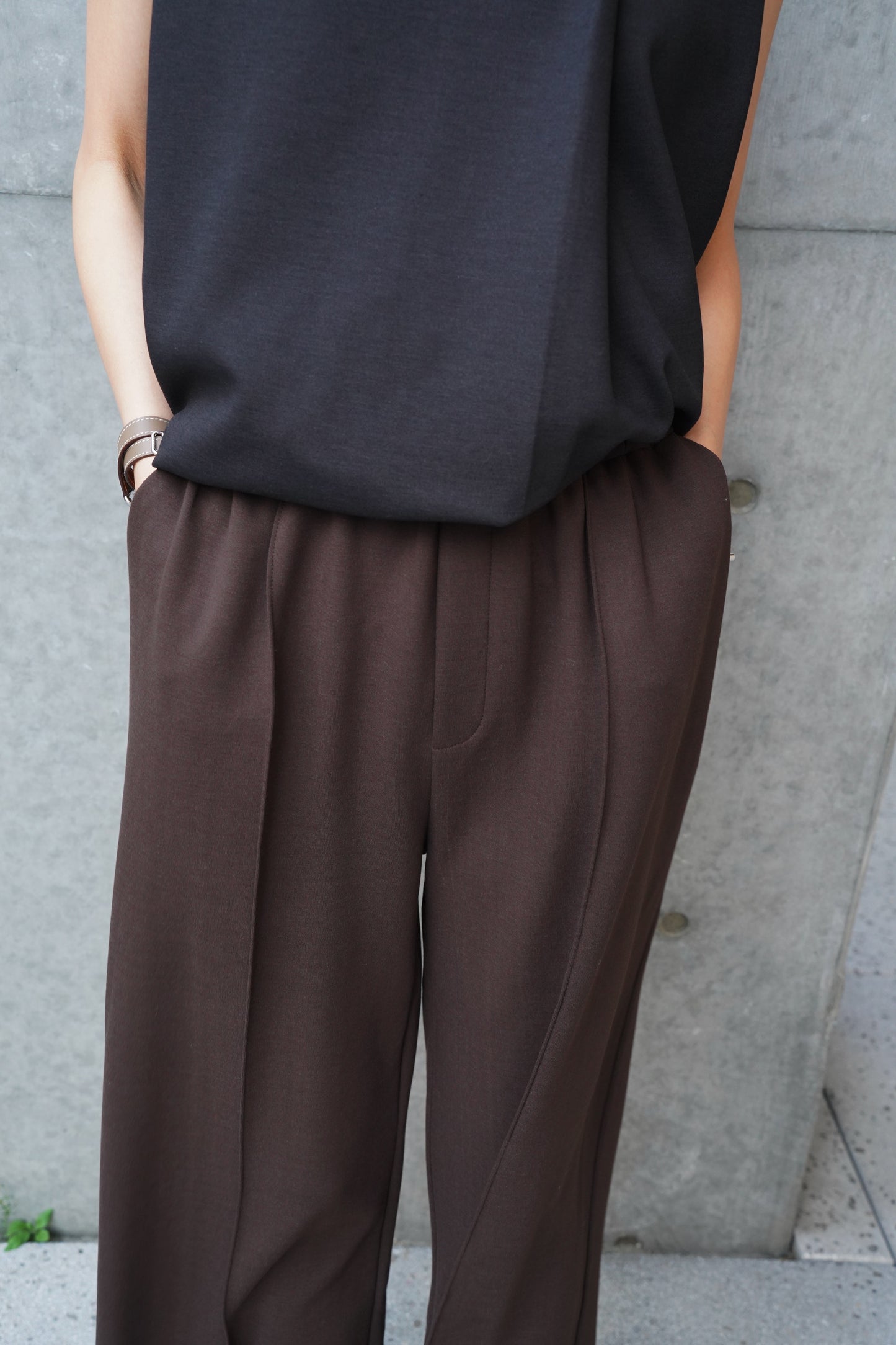 イージーワイドパンツ【BROWN】