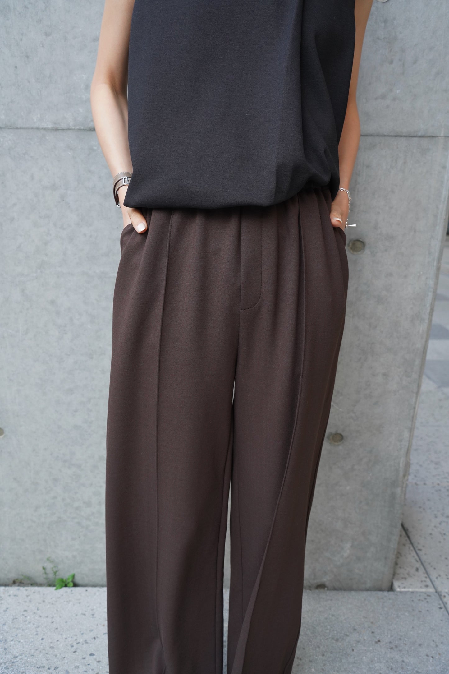 イージーワイドパンツ【BROWN】