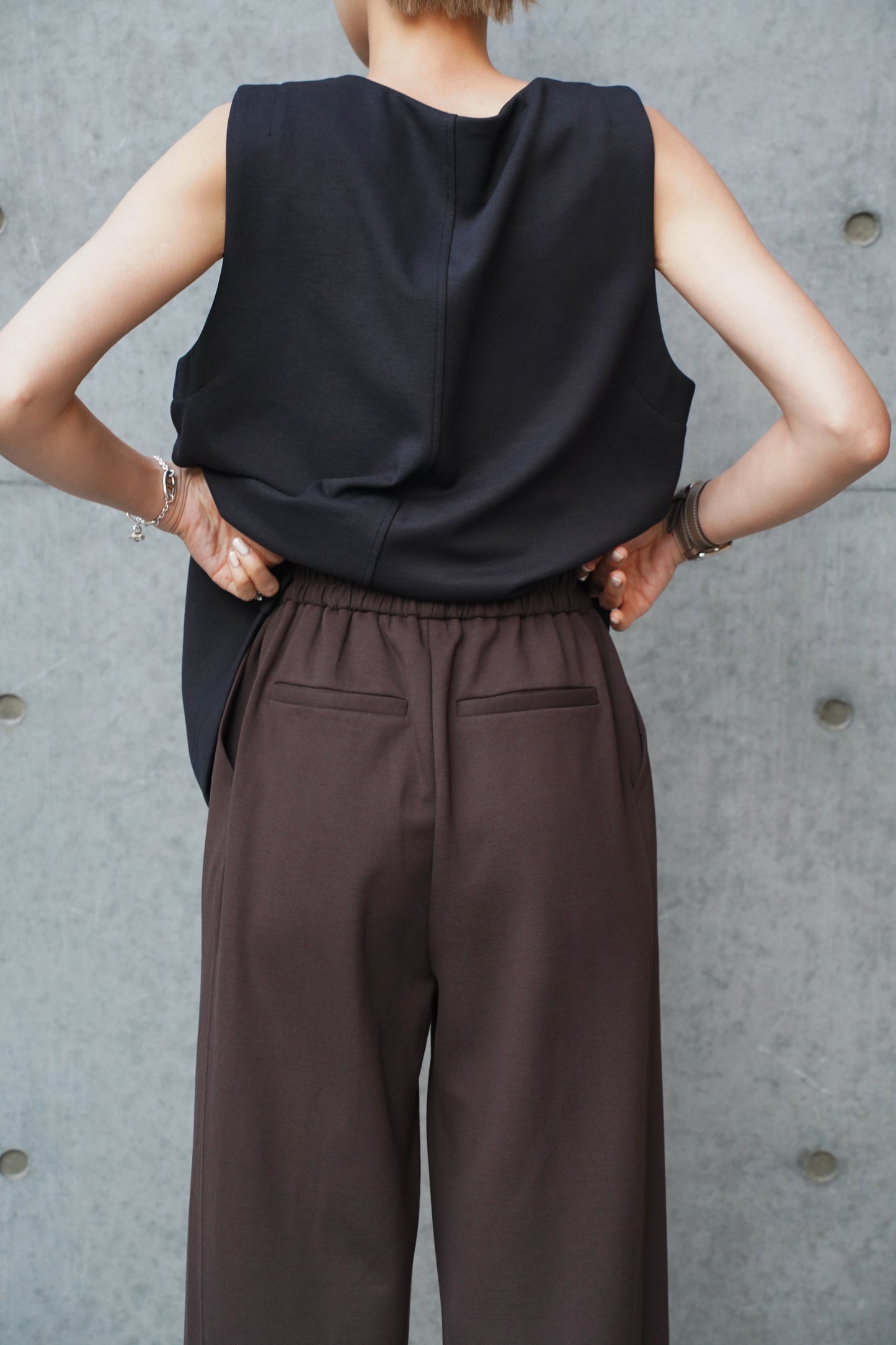 イージーワイドパンツ【BROWN】