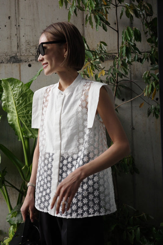【予約販売6月末発送】レースシャツ【WHITE】