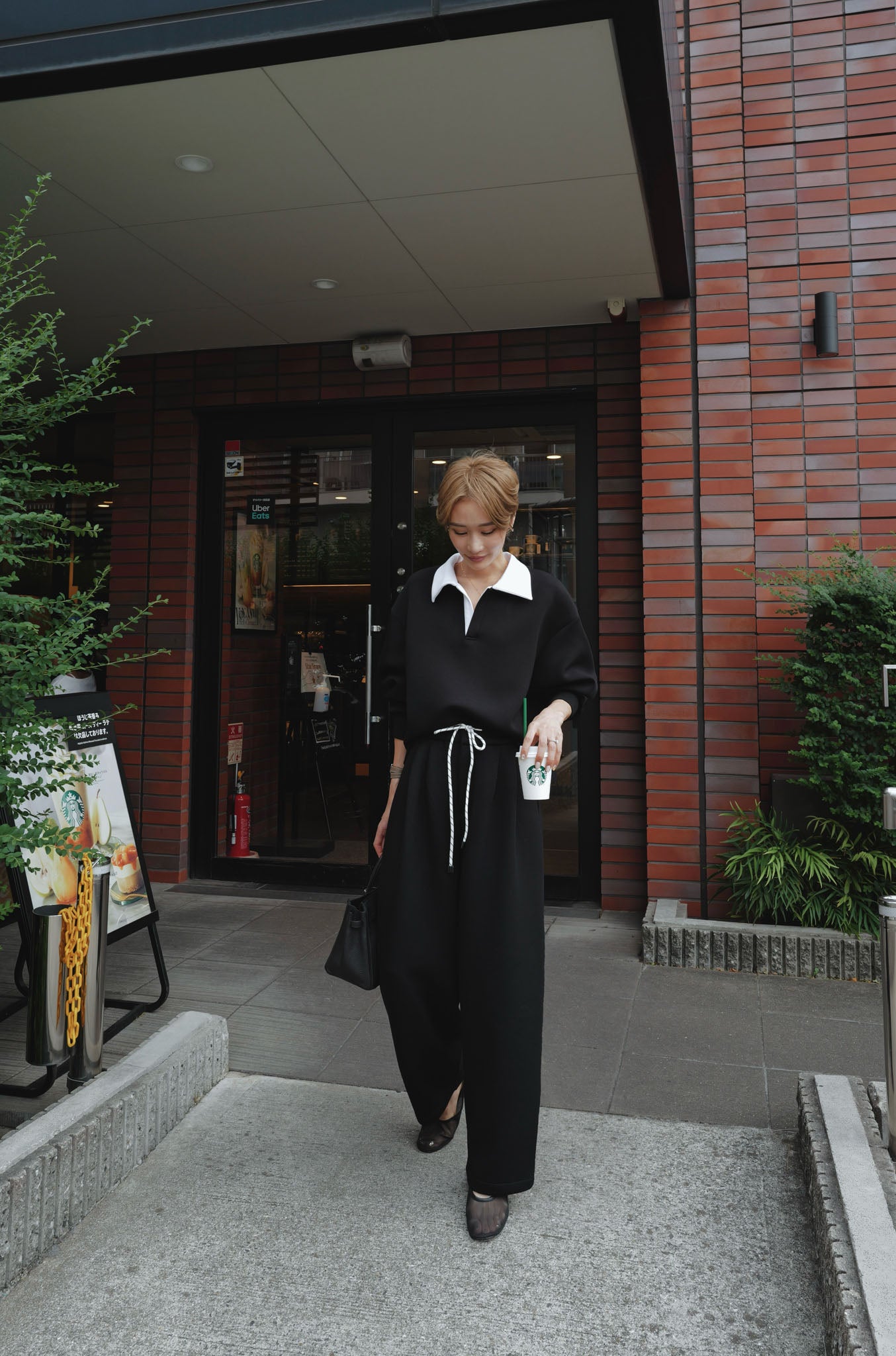 【予約販売11月中旬配送】スウェットワイドパンツ【BLACK】