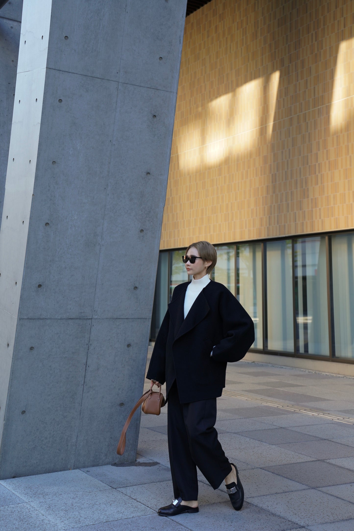 【予約販売1月下旬配送】 SUPER140ショートリバーコート【BLACK】