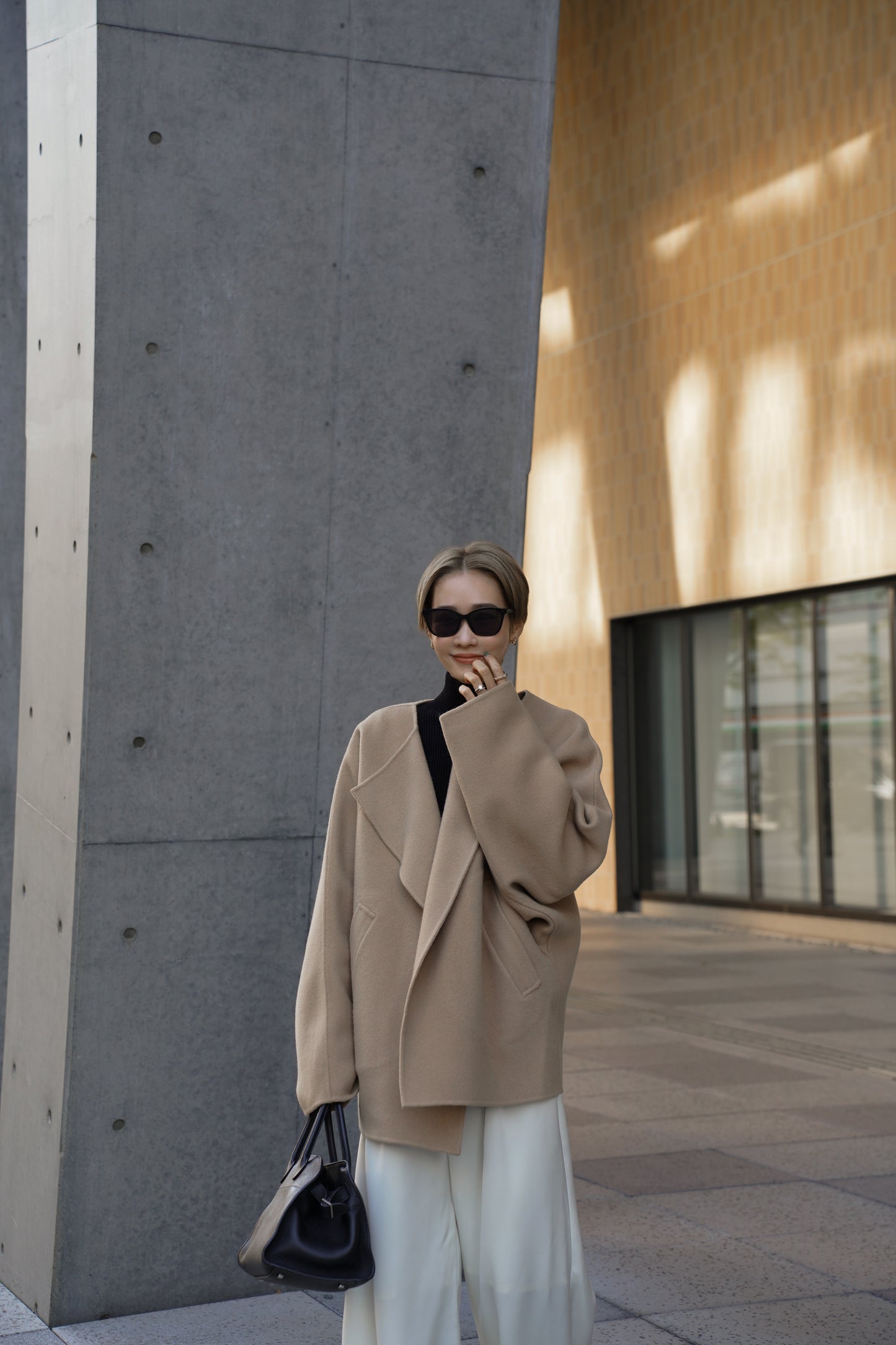 【予約販売1月下旬配送】SUPER140ショートリバーコート【BEIGE】