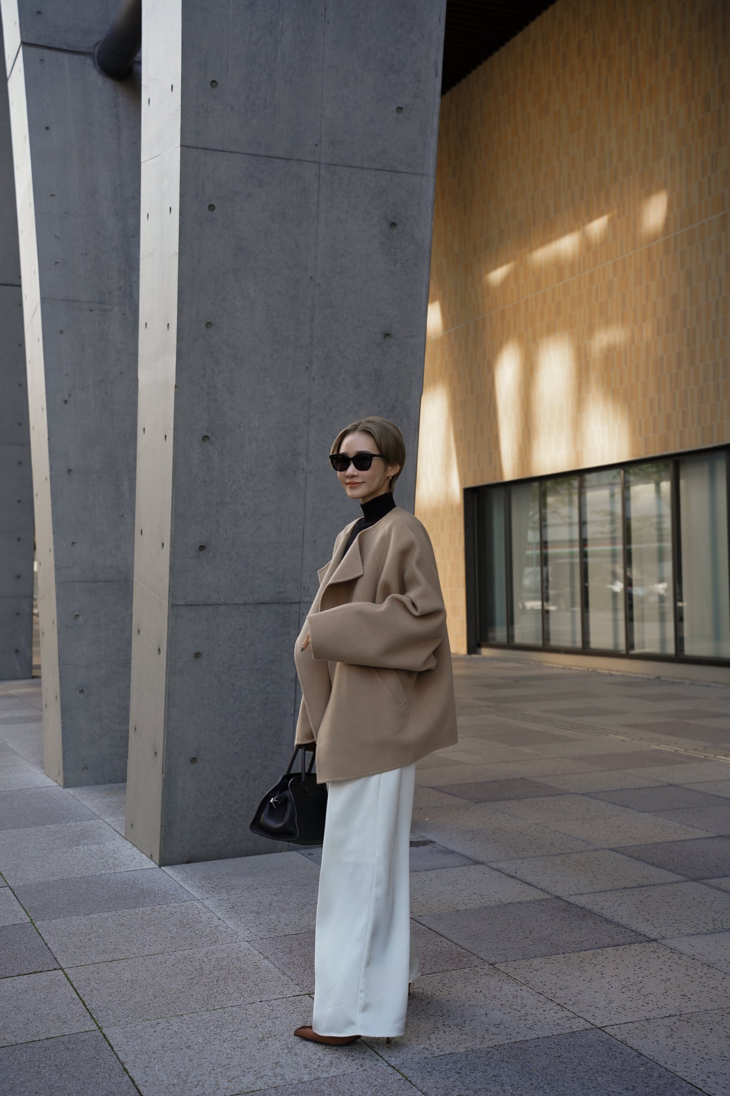 【予約販売1月下旬配送】SUPER140ショートリバーコート【BEIGE】