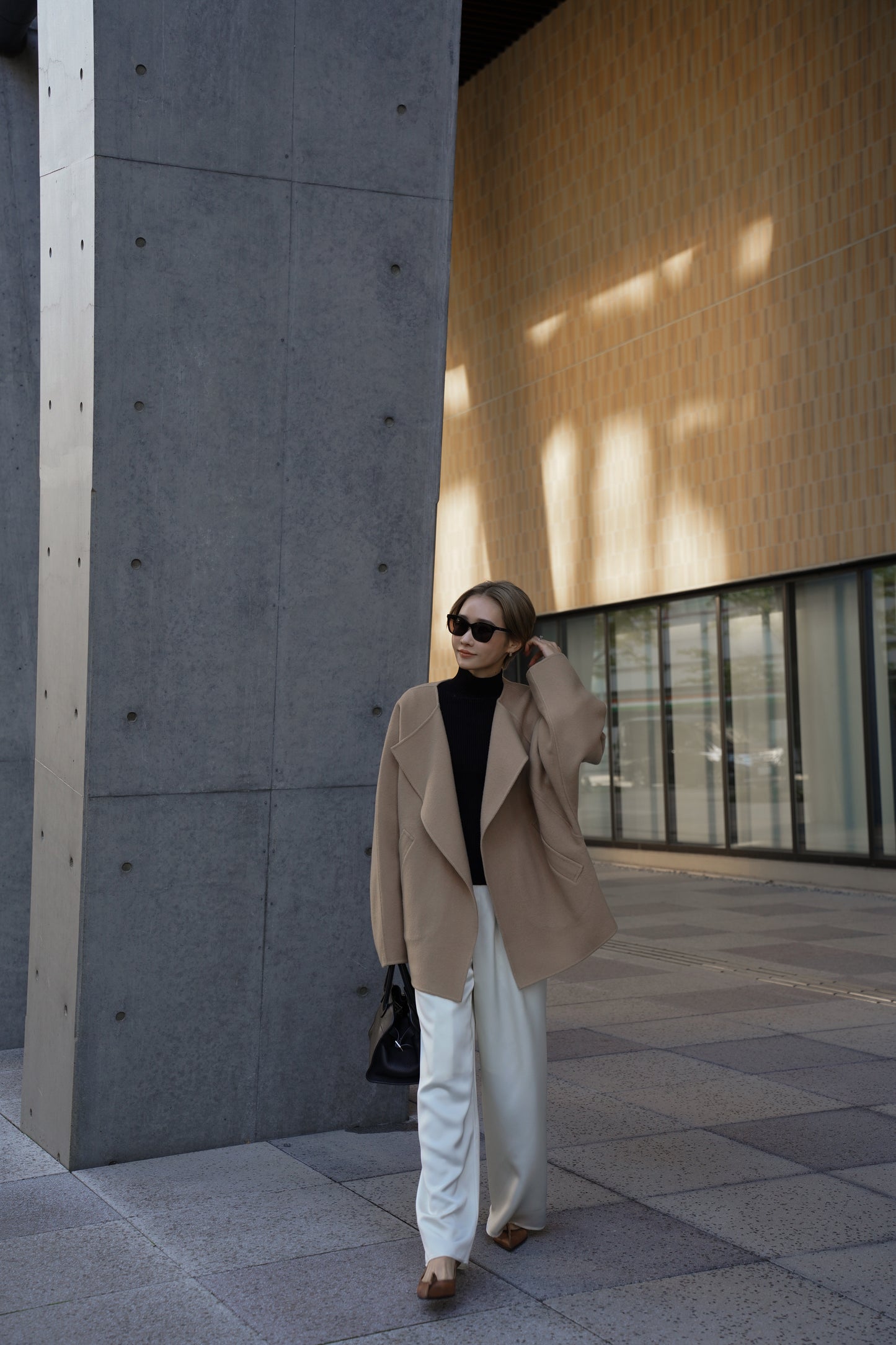 【予約販売1月下旬配送】SUPER140ショートリバーコート【BEIGE】