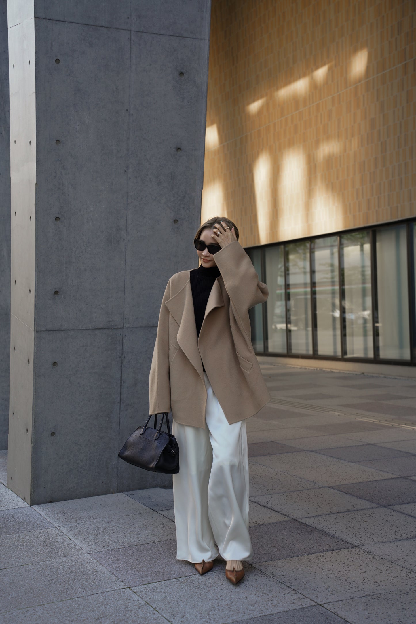 【予約販売1月下旬配送】SUPER140ショートリバーコート【BEIGE】