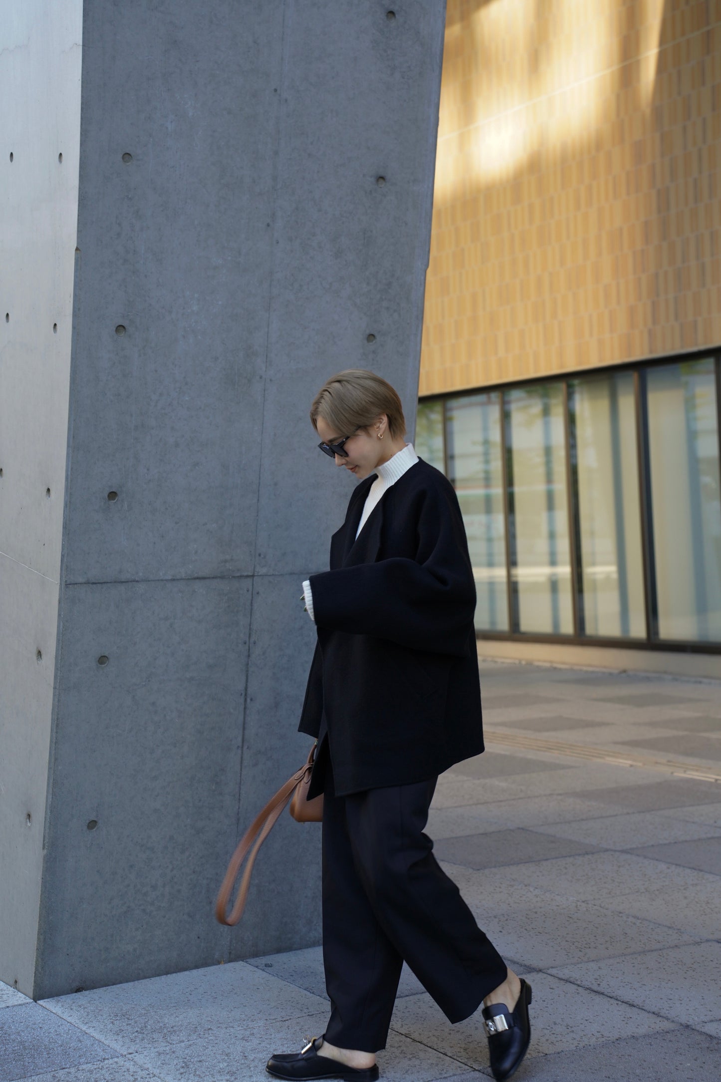 【予約販売1月下旬配送】 SUPER140ショートリバーコート【BLACK】