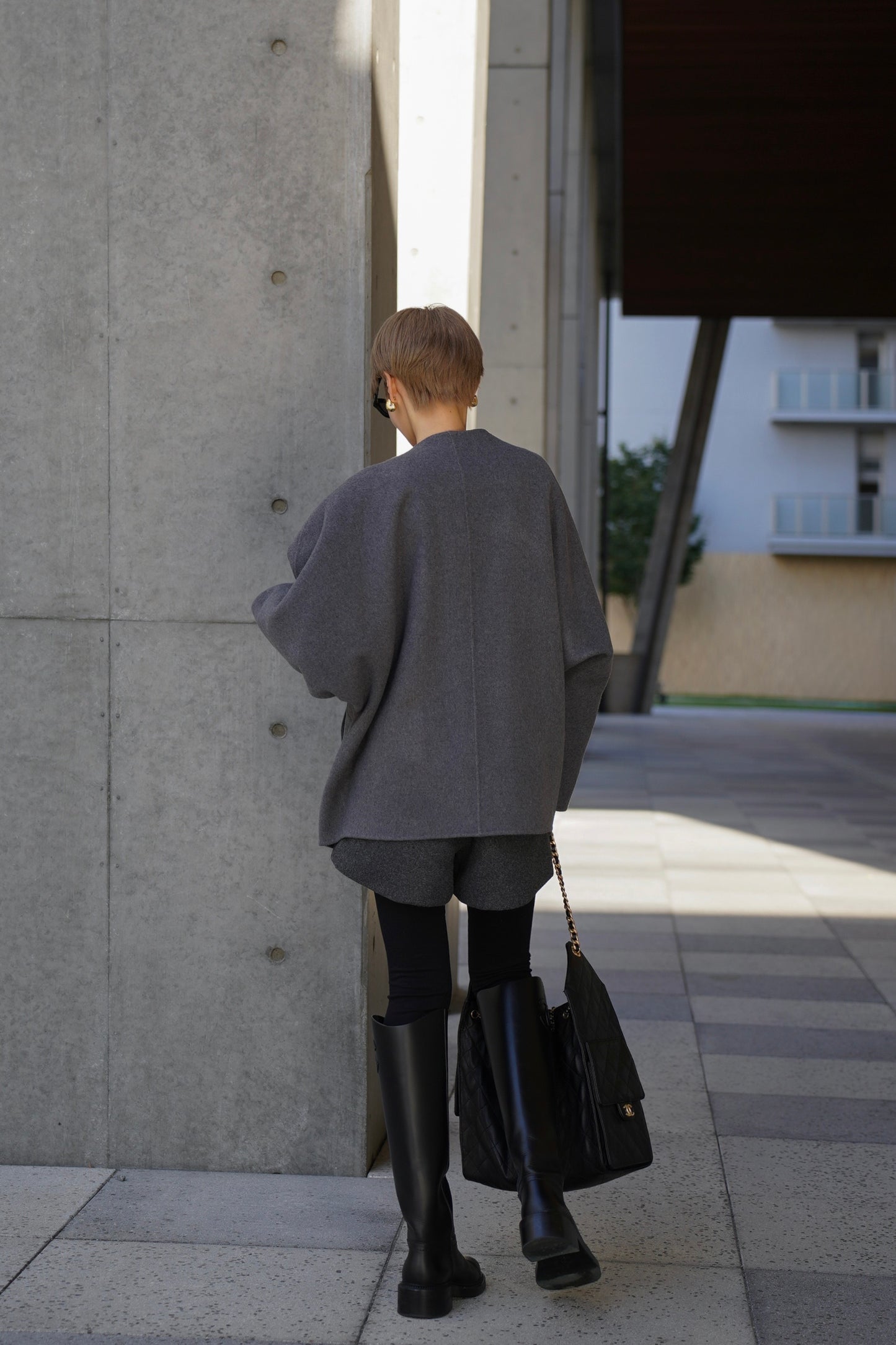 【予約販売1月下旬配送】 SUPER140ショートリバーコート【GRAY】