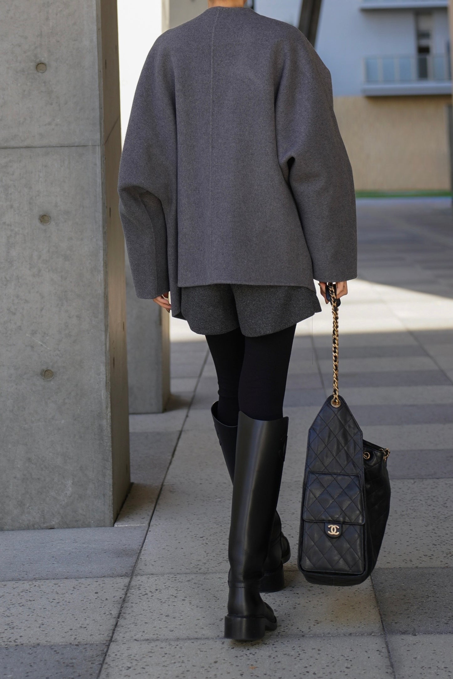 【予約販売1月下旬配送】 SUPER140ショートリバーコート【GRAY】